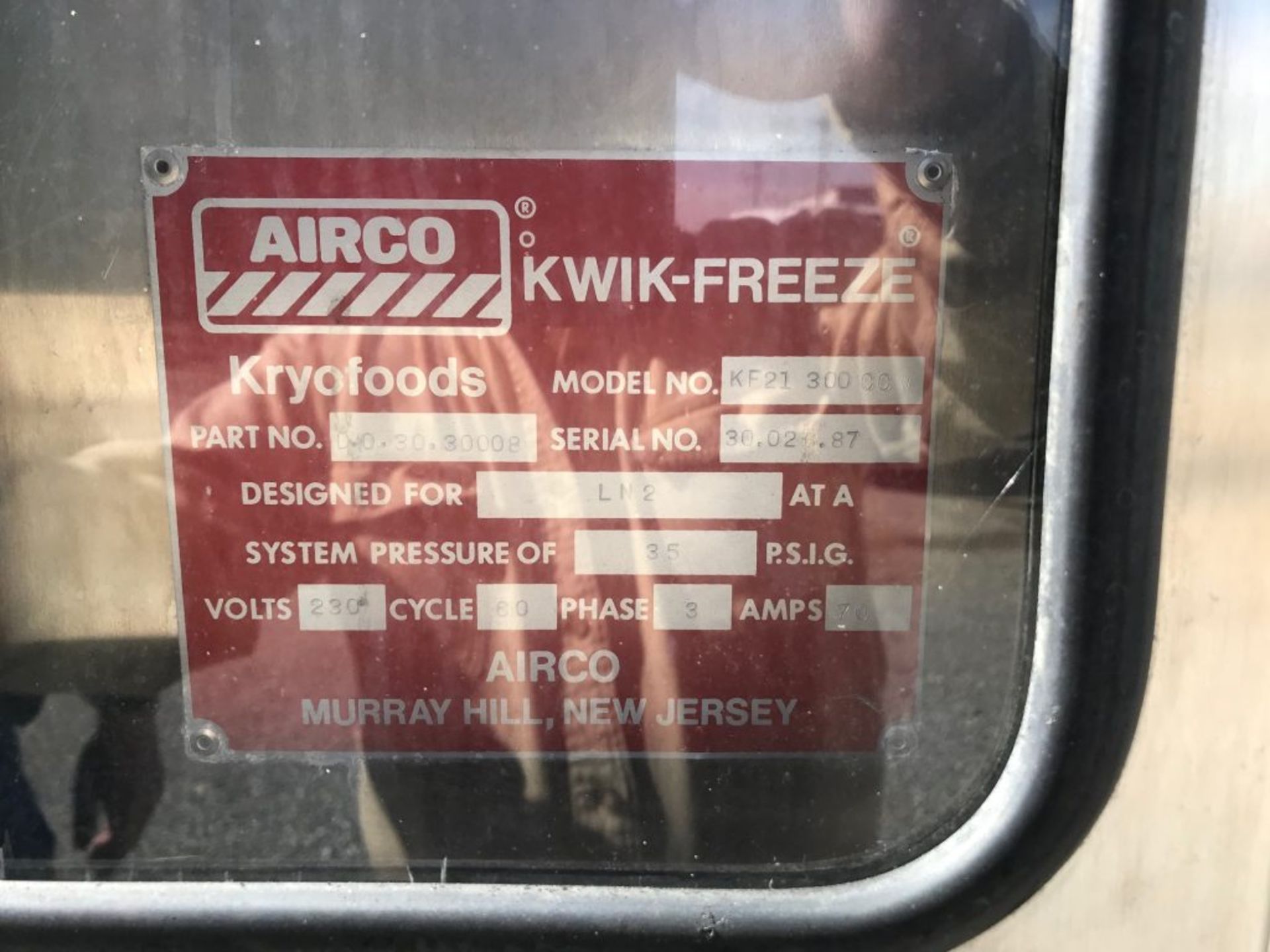 Airco Kwik Freeze Nitrogen Spiral Freezer, 14 feet x 20 feet with | Loc: Alabama | Rig Fee: $1,500 - Image 3 of 5