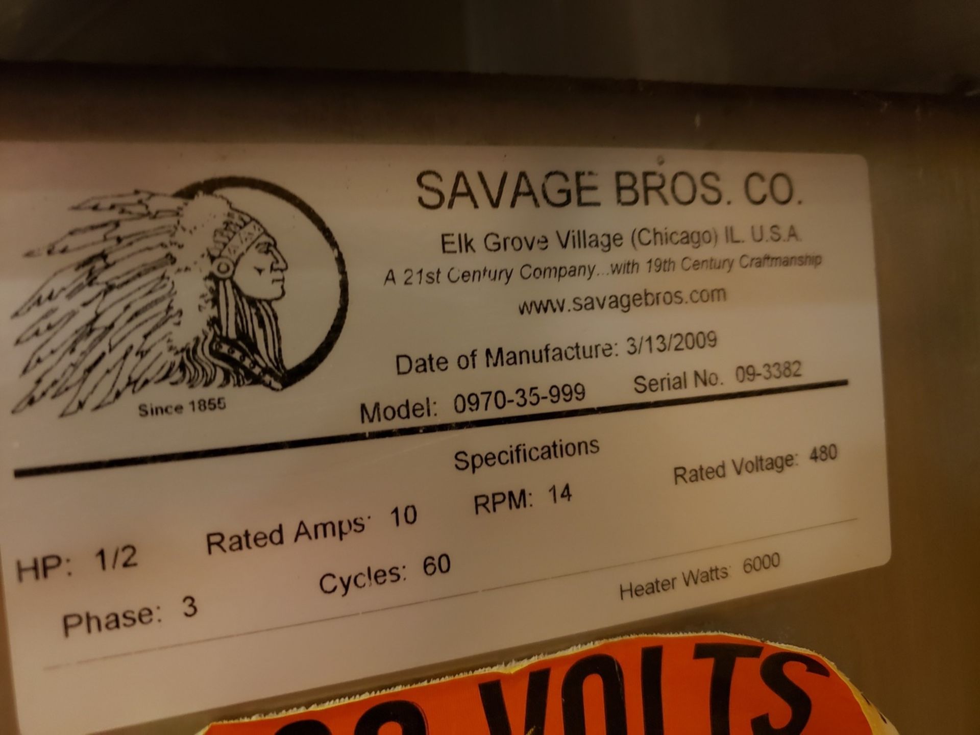 2009 Savage Bros. Chocolate Melter/Blender, M# 0970-35-999, S/N 09-3382 | Rig Fee: $150 - Image 2 of 6