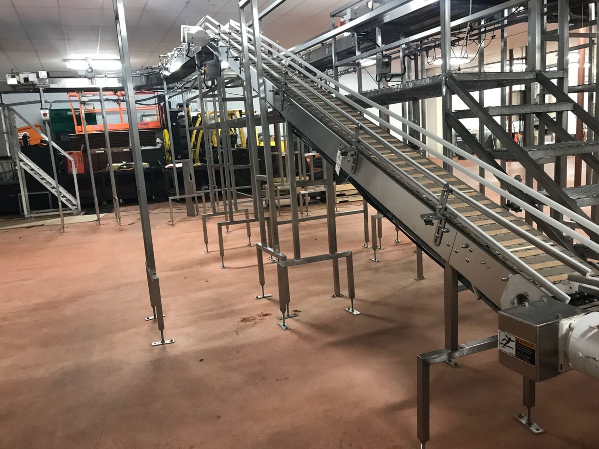 Stainless Steel Incline Conveyor, Approx 12in Wide x 16 ft Long | Rig Fee: $250