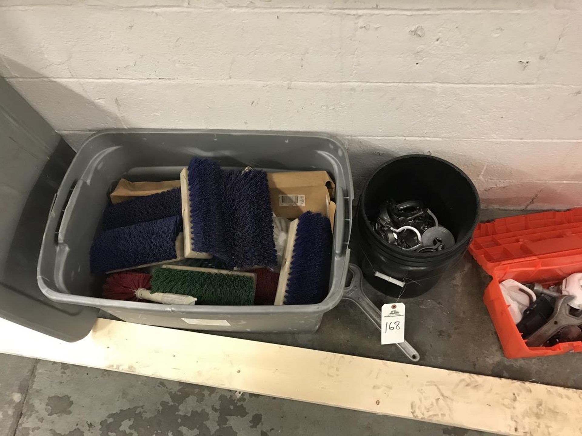 (3) Buckets, Clamps, Stainless Steel Fittings, Orange Tool Box, (1) Tote of Brush | Rig Fee: $100 - Image 2 of 2