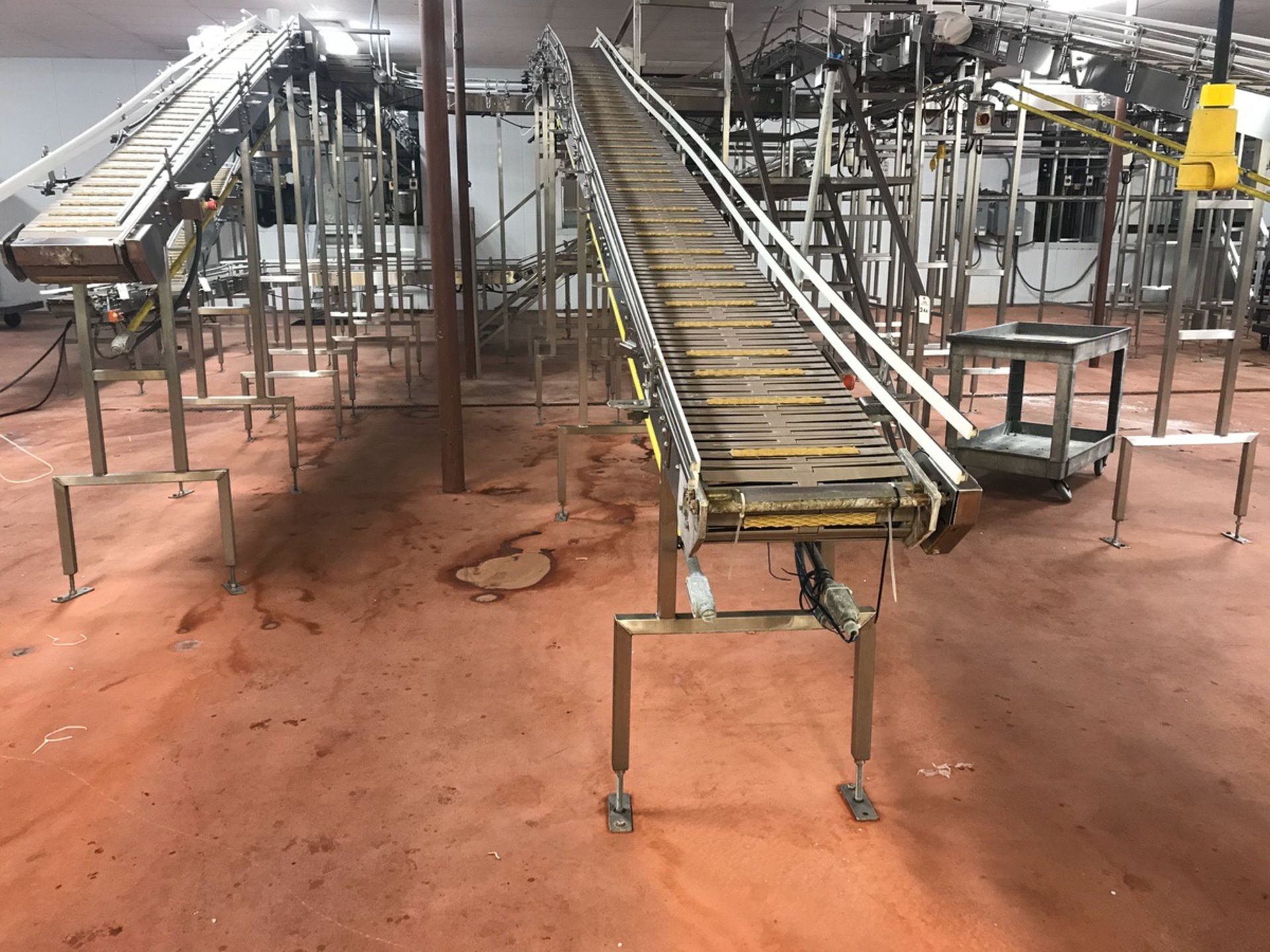 Stainless Steel Incline Conveyor, Approx 15in Wide x 20ft Long | Rig Fee: $250
