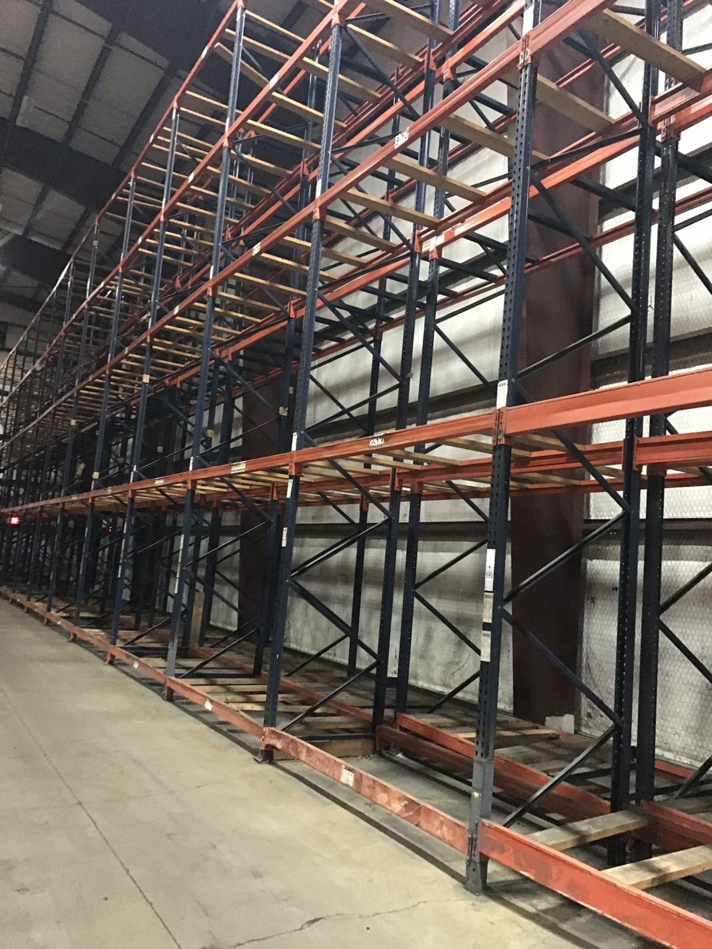 (40) Sections Pallet Racking, 42in Deep x 30ft Tall | Buyer Remove or Contact Rigger (See Full Desc)