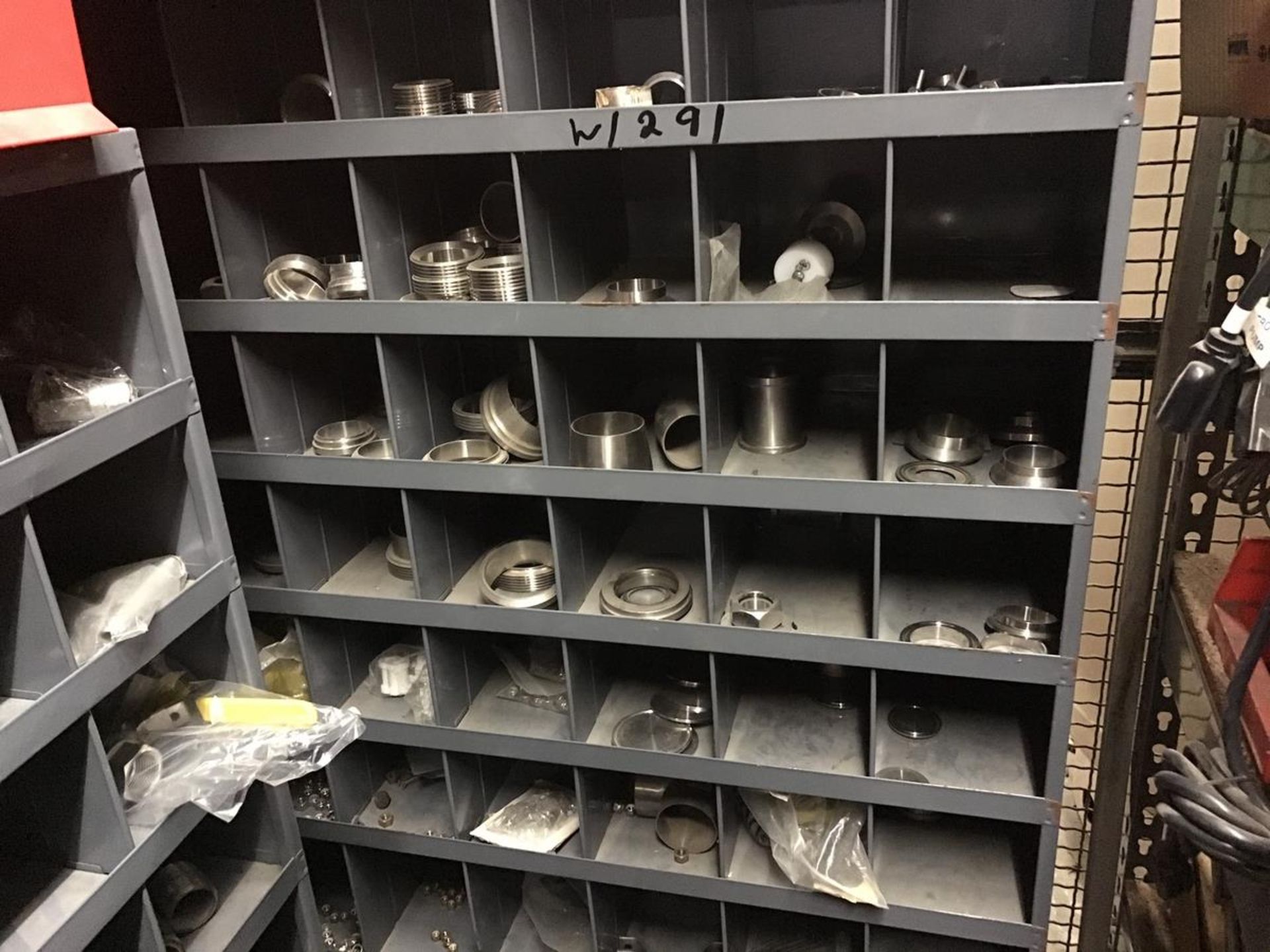 (4) Parts Bins with Stainless Steel Fittings, (2) Shelves | Rig Fee: $200 - Image 4 of 5