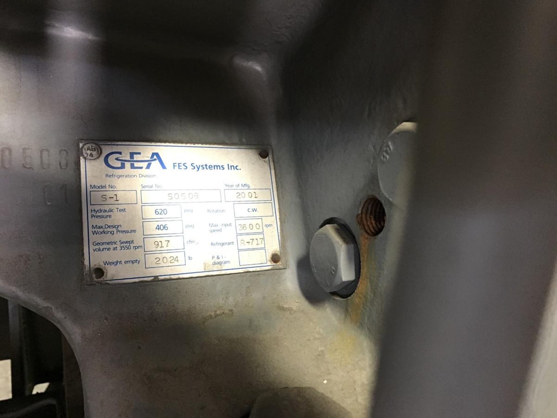 GEA 150 HP Screw Type Ammonia Compressor, SN: 50508 | Rig Fee: $1800 - Image 4 of 5