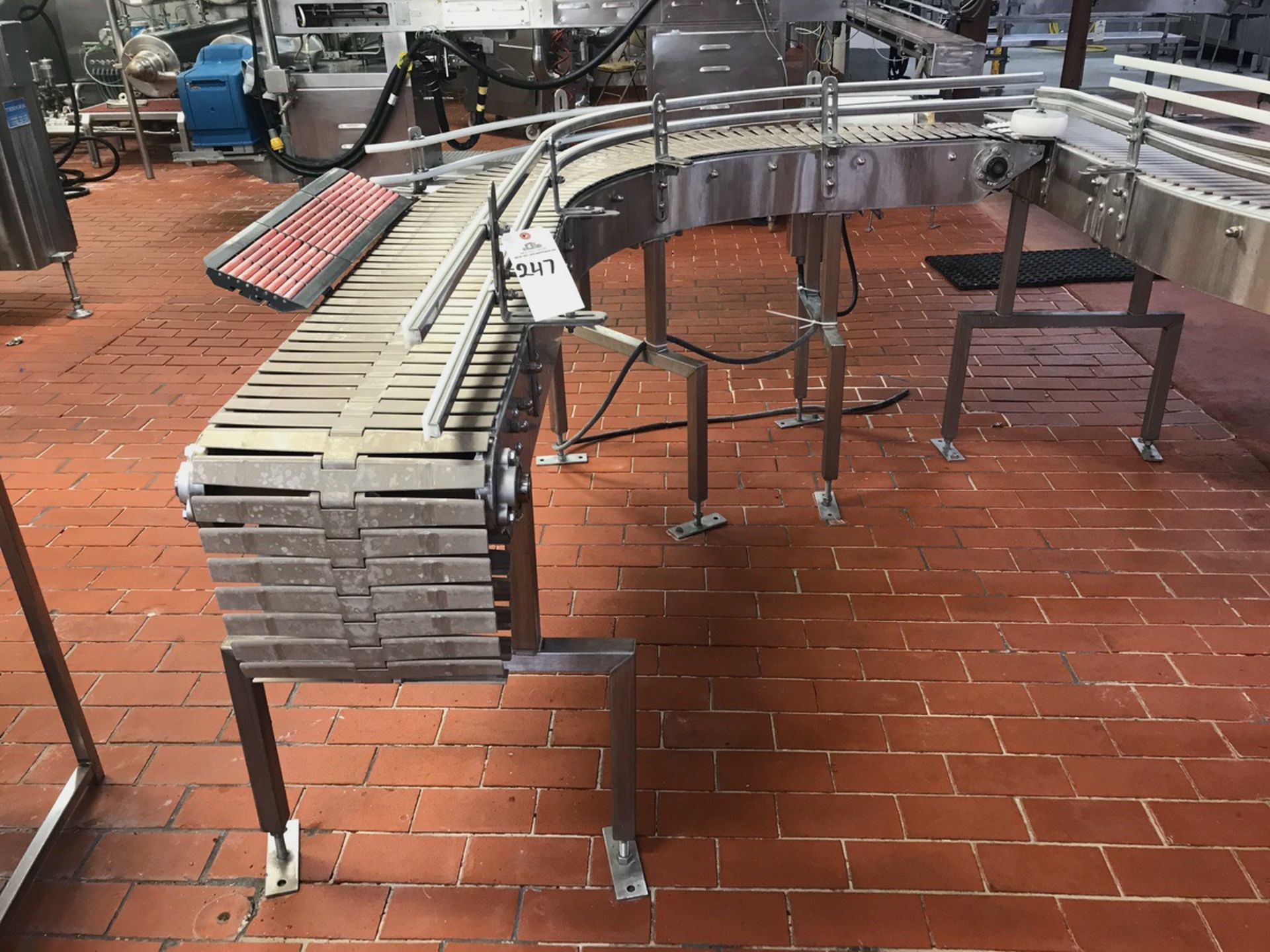 Stainless Steel Conveyor, 90 Deg Turn, Approx 12in Wide x 9ft Long | Rig Fee: $150