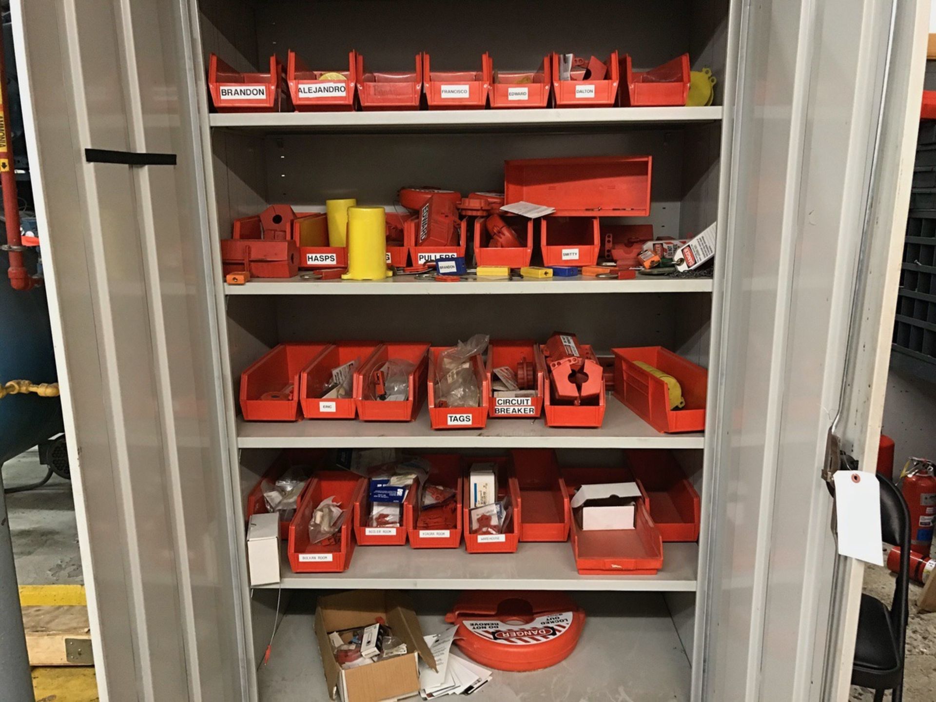 2-Door Cabinet with Lockout Tagout Supplies | Rig Fee: $100
