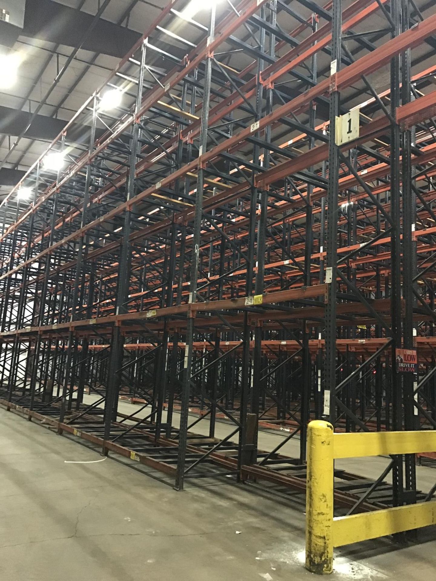 (44) Sections Pallet Racking, 42in Deep x 30ft Tall | Buyer Remove or Contact Rigger (See Full Desc)