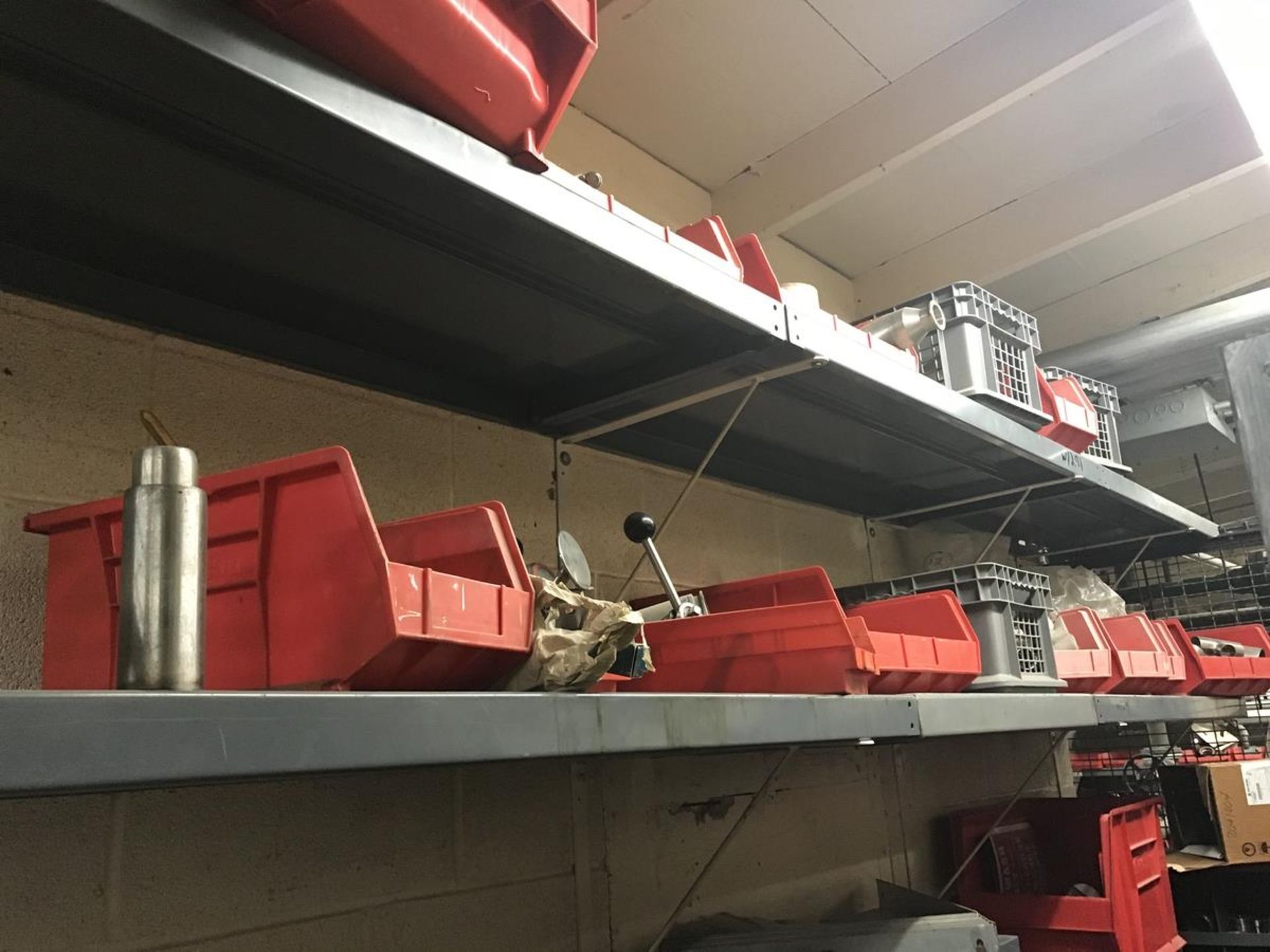 (4) Parts Bins with Stainless Steel Fittings, (2) Shelves | Rig Fee: $200 - Image 5 of 5