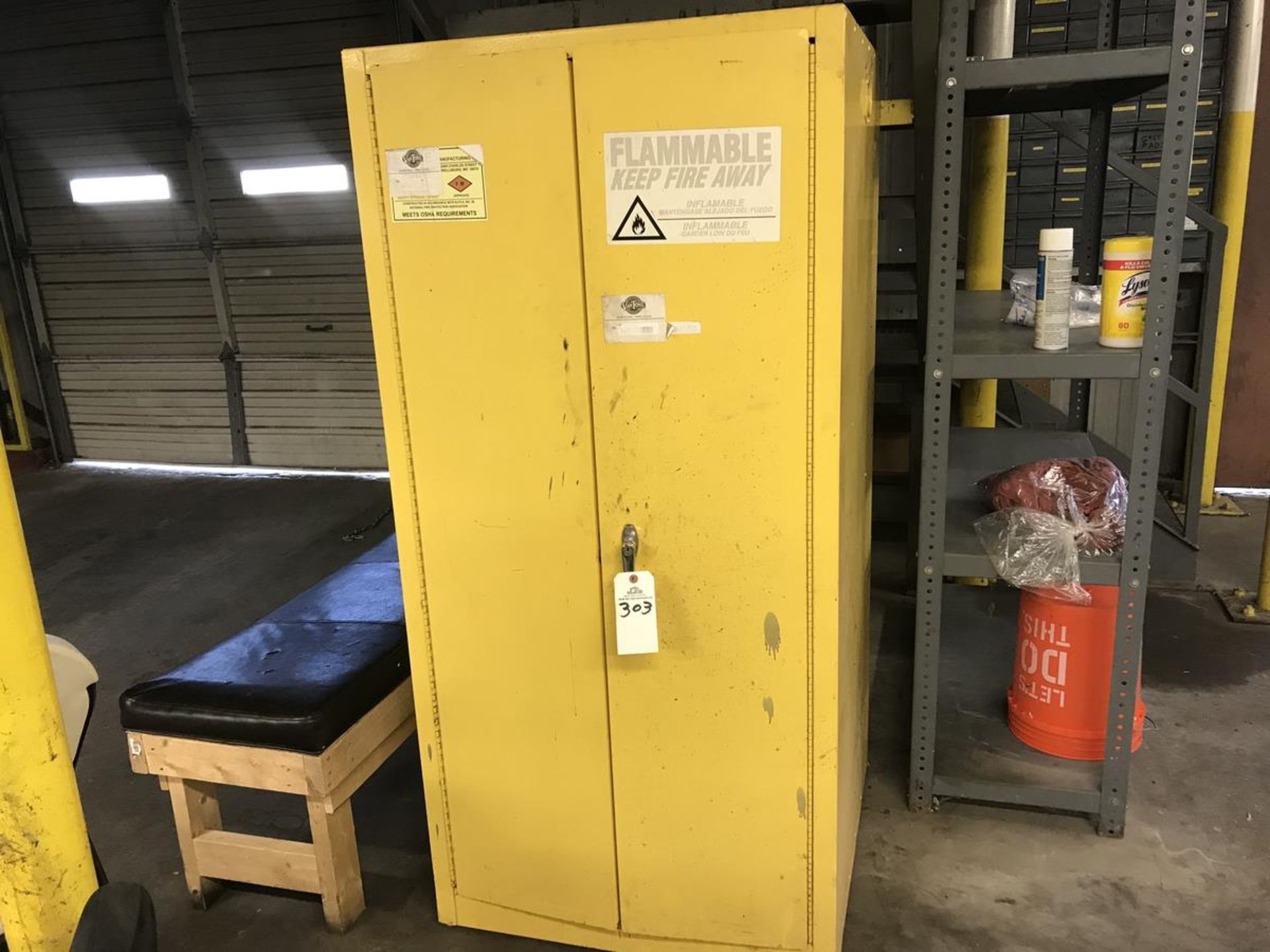 Eagle Flammable Storage Cabinet, Approx 31in x 32in x 65in Tall | Rig Fee: $50