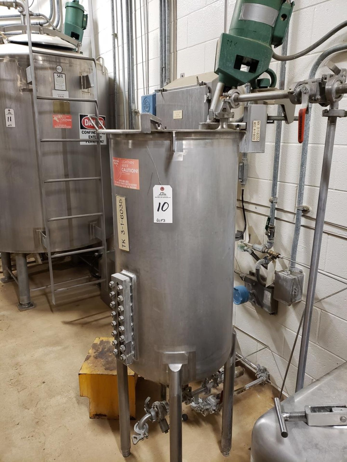 SFI 50 Gallon Agitated Batch Mixing Tank, W/ Transfer Pump, Valves & Fittings | Rig Fee: $250