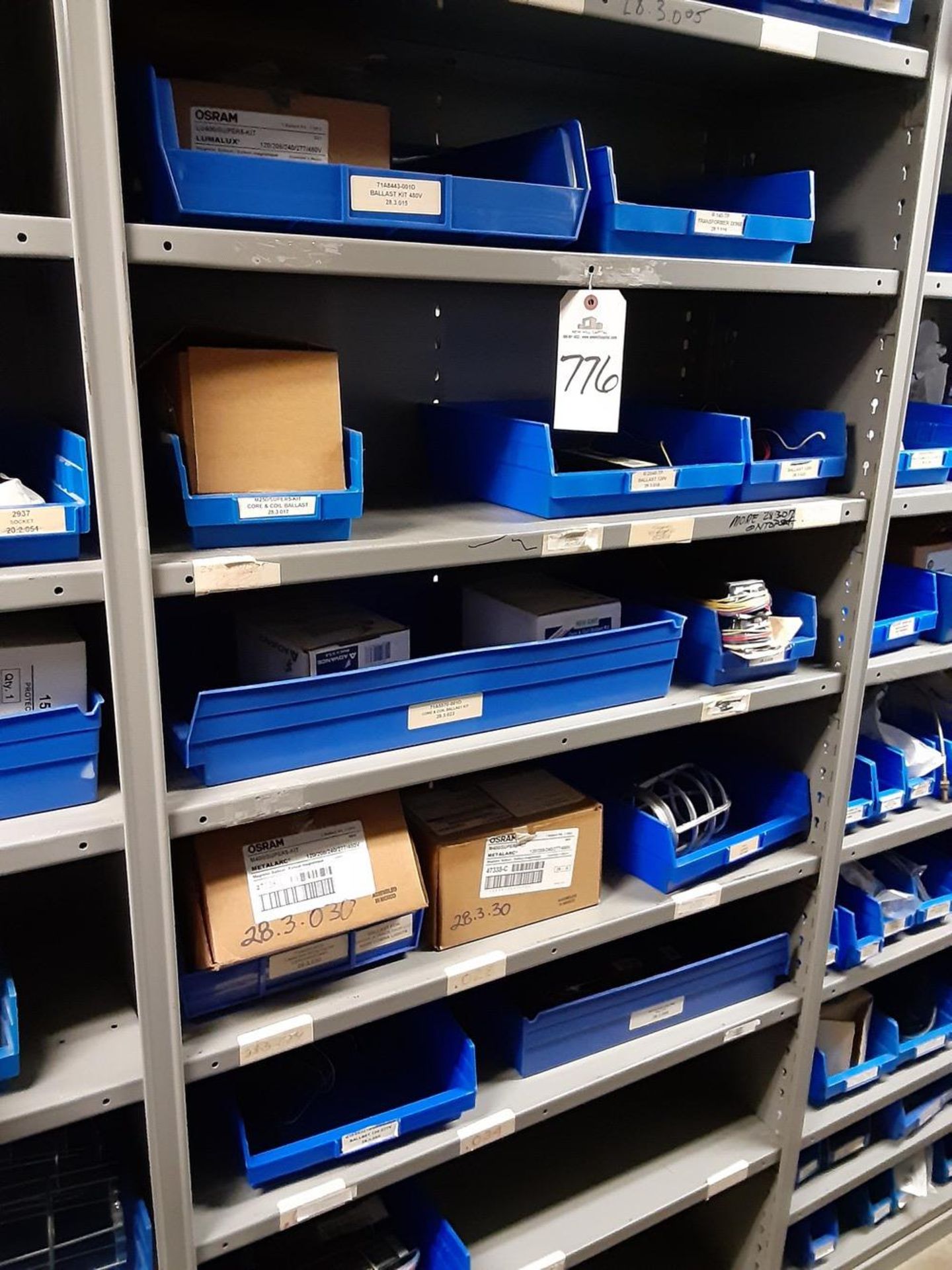 Contents of Shelving Section, Spare Parts - Subject to Bulk Bid 513A | Rig Fee: $100 or Hand Carry