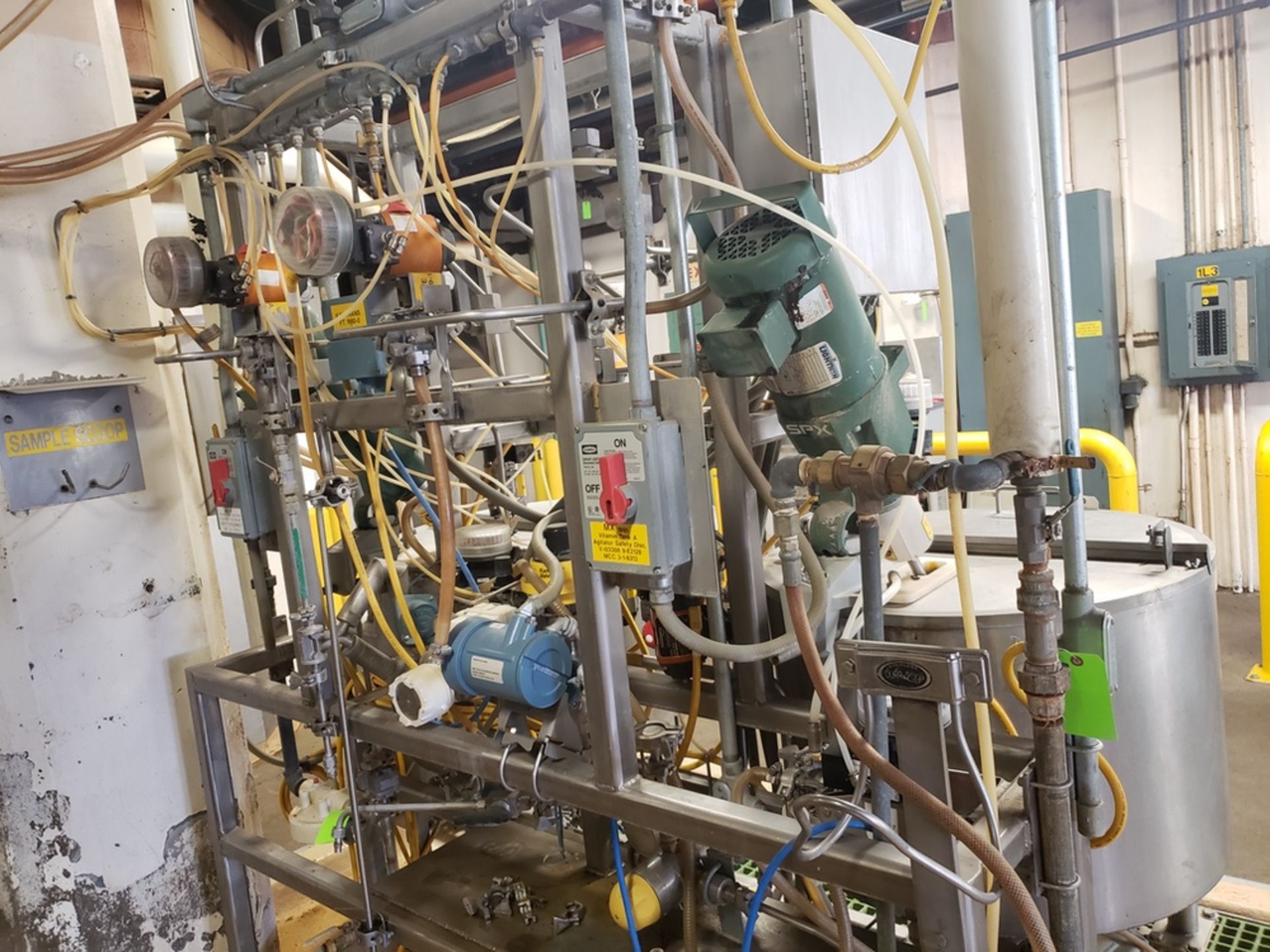 Glaze Mixing Skid, W/ Kettles, Agitators, Load Cells, Pumps, Valves & Fittings | Rig Fee: $700 - Image 8 of 9