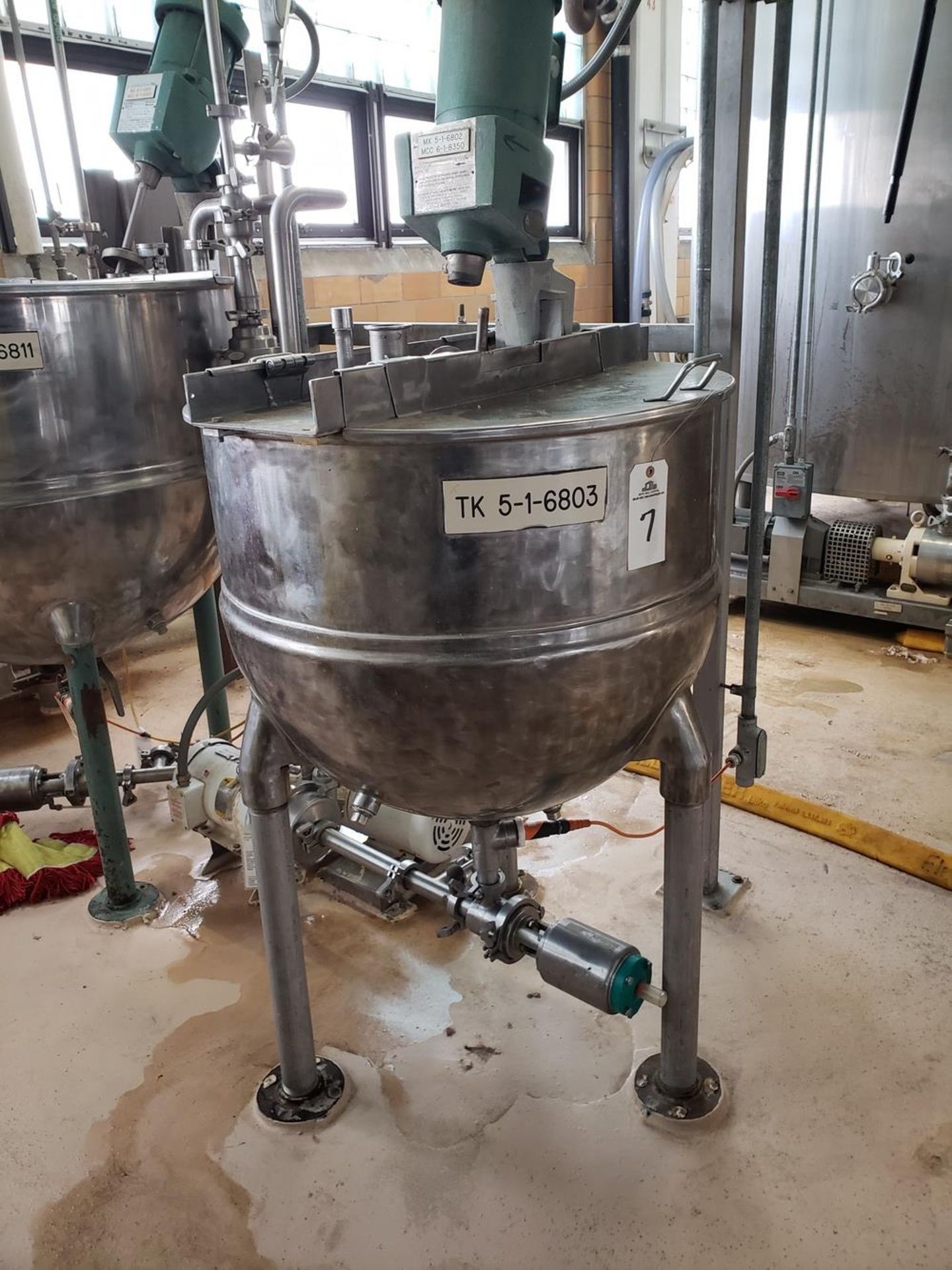 Groen 60 Gallon Jacketed, Agitated Mixing Kettle, M# SA-F-60 SP, W/ Sanitary Pump, | Rig Fee: $250