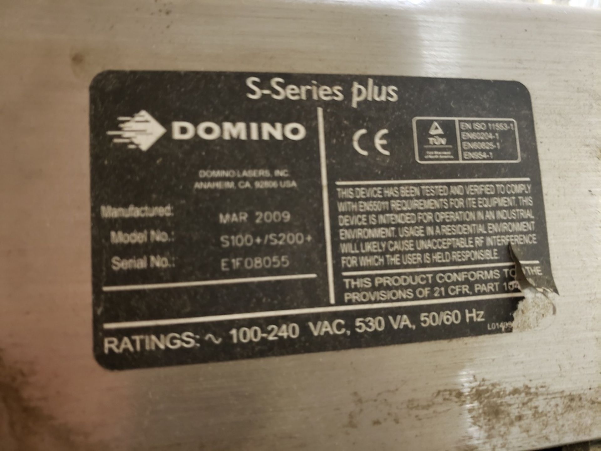 Domino S-Series Plus Ink Jet Printer, M# S100+/S200+ | Rig Fee: $100 - Image 2 of 2