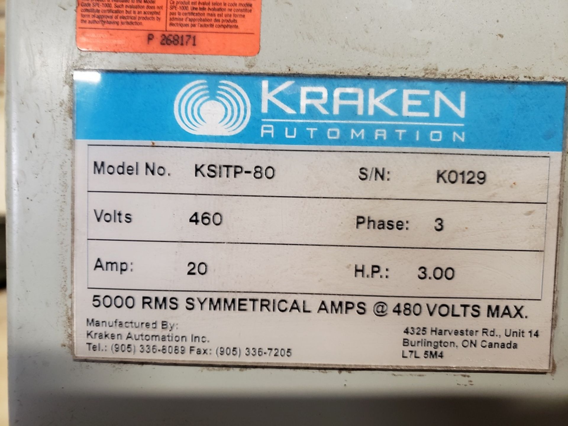 Kraken Material feeder, M# KSITP-80, S/N KO129 | Rig Fee: $350 - Image 2 of 4