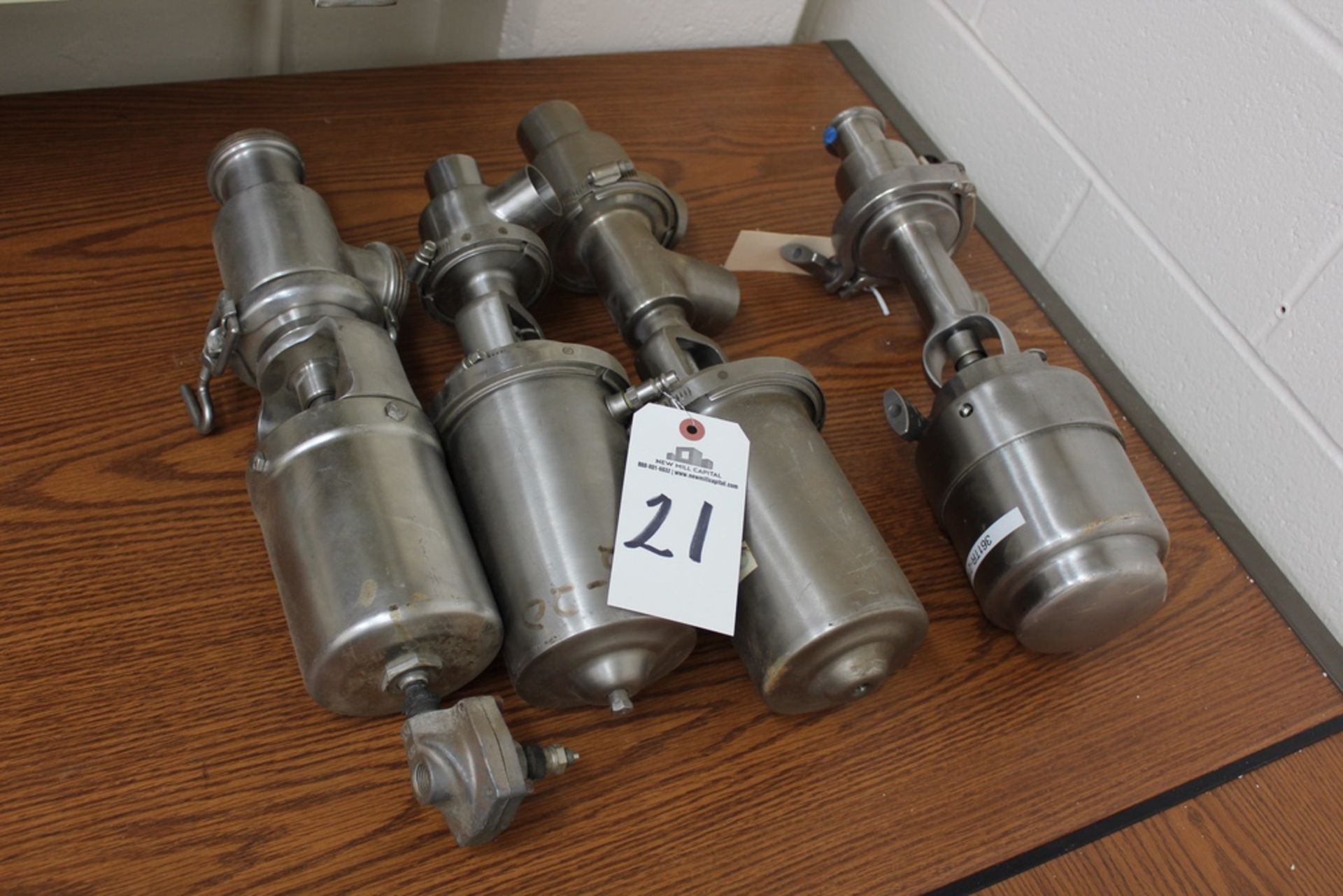 Lot of (4) Sanitary Pneumatic Valves | Rig Fee: $25 or Hand Carry