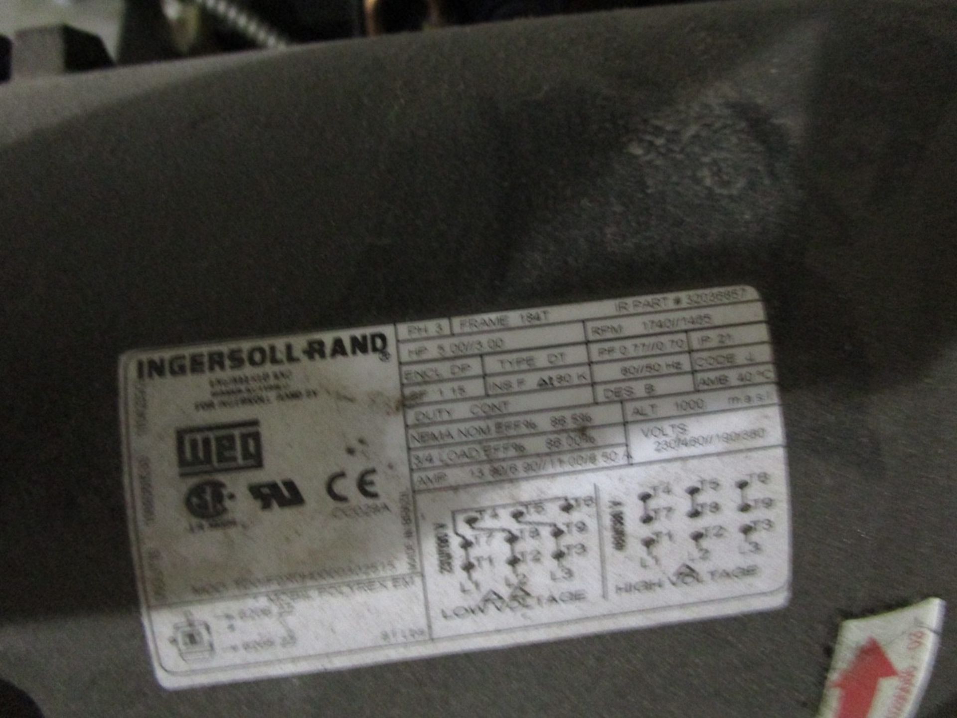 Ingersoll Rand 2475 Vertical Tank Mounted Air Compressor s/n 1111605, 5/3HP, CP X30 | Rig Fee: $75 - Image 4 of 5