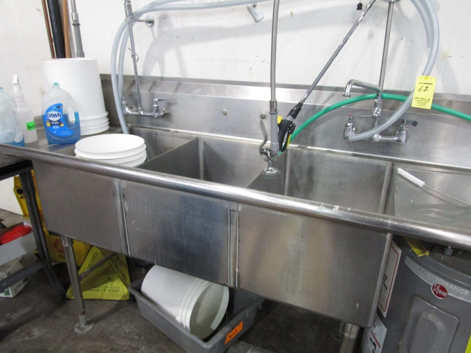 3-Bay Stainless Steel Sink | Rig Fee: $0