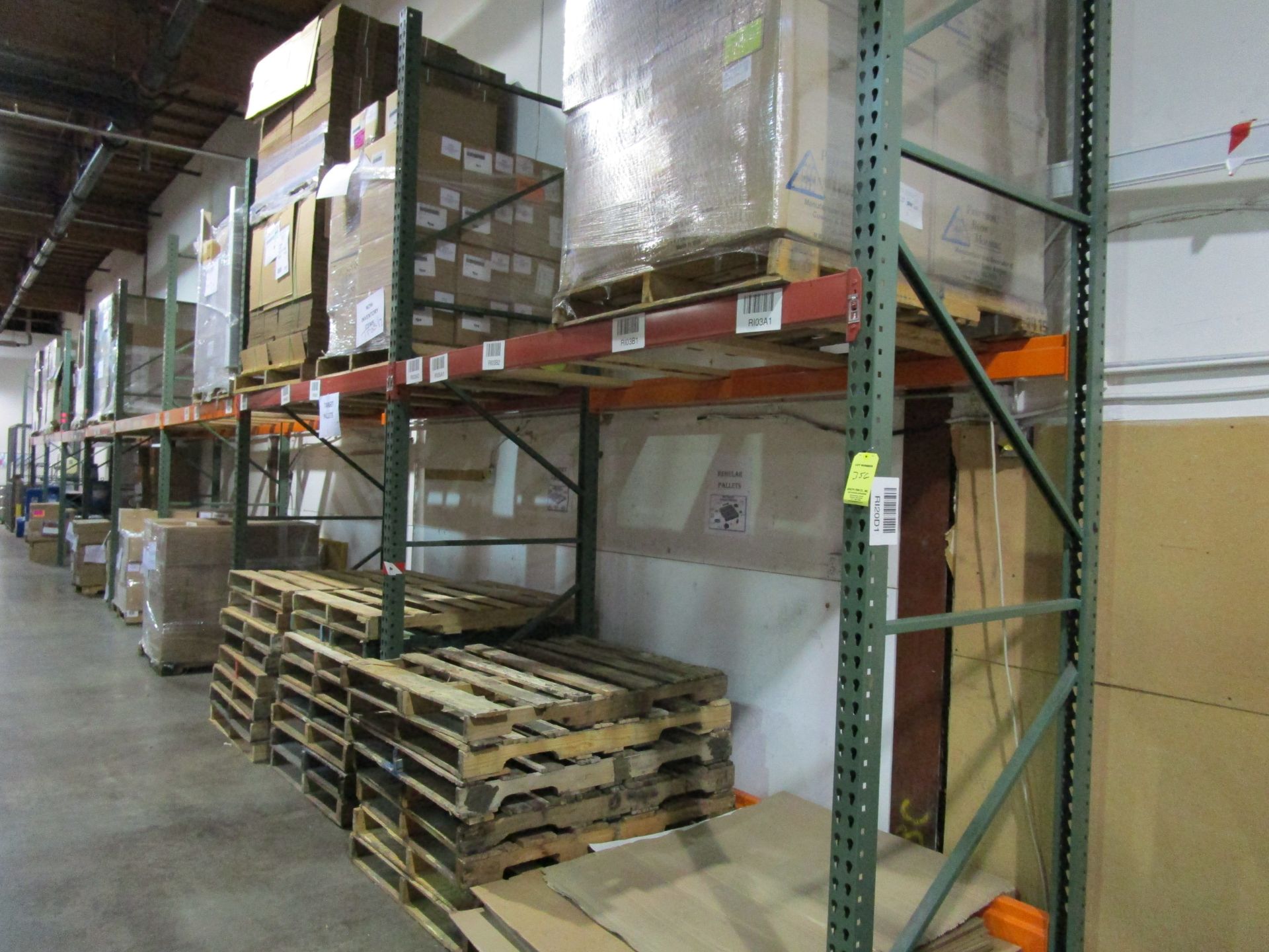 (13) Sections of Adjustable Pallet Shelving Including (16) 12' x 44" Uprights, (4) | Buyer to Remove