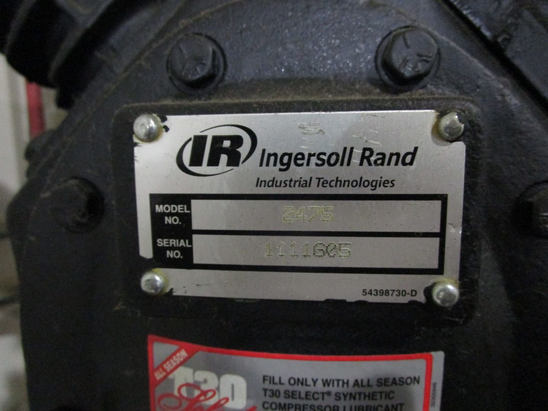 Ingersoll Rand 2475 Vertical Tank Mounted Air Compressor s/n 1111605, 5/3HP, CP X30 | Rig Fee: $75 - Image 3 of 5