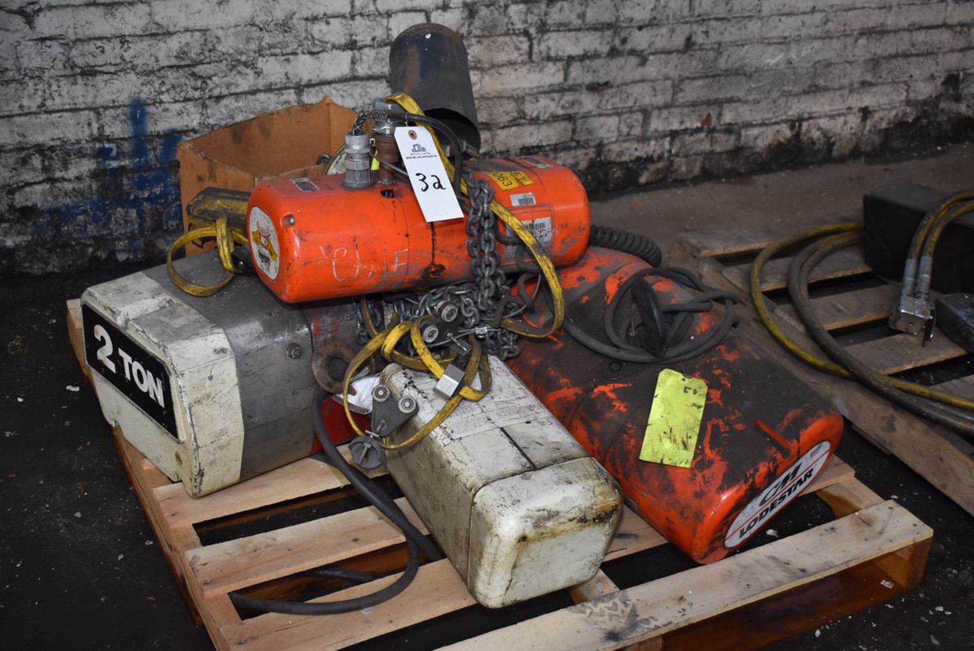 (3) Total Hoists - (1) CM Loadstar 2 Ton, (1) CM Loadstar 1/4 Ton, (1) 2 Ton