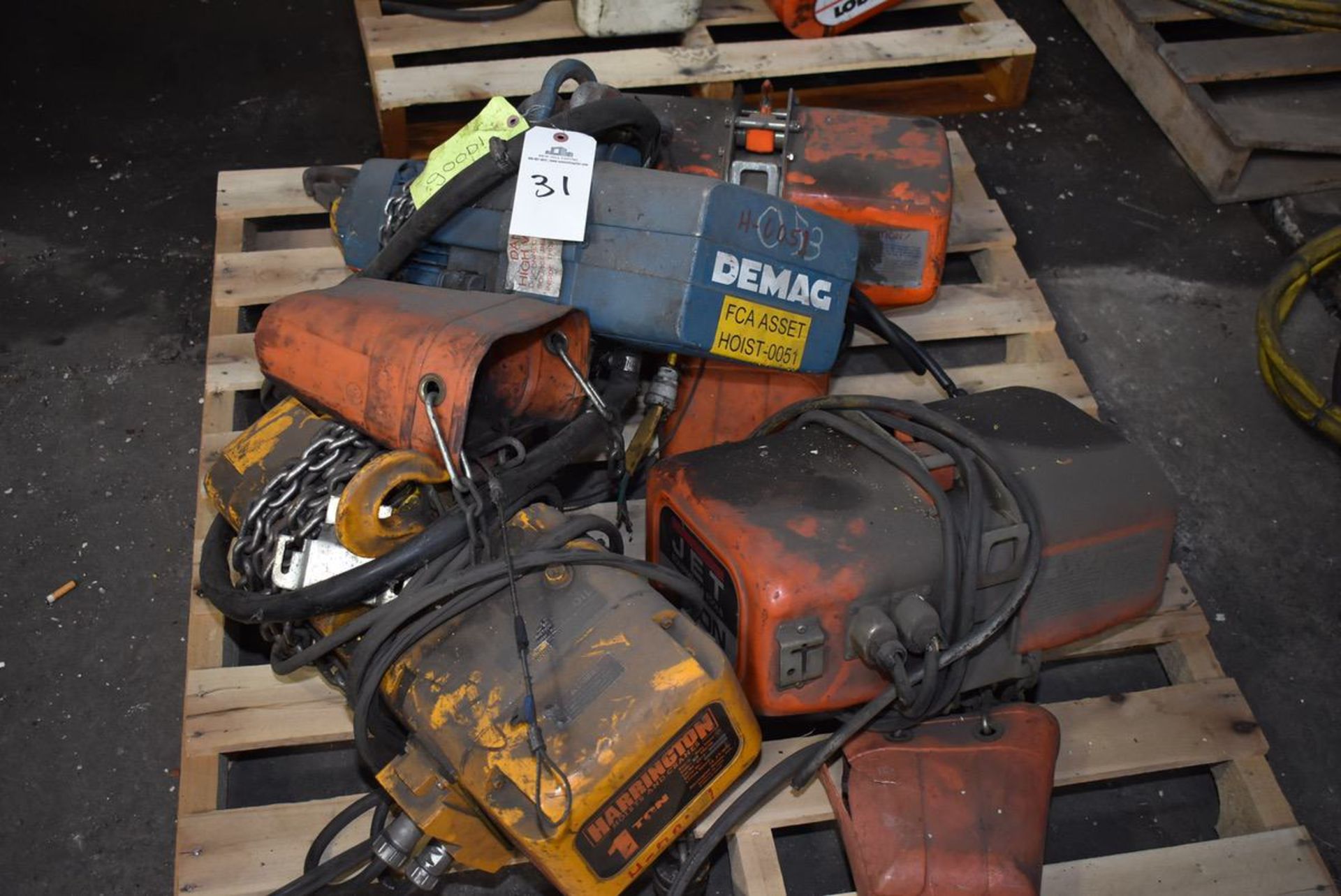 (4) Harrington/Demag Hoists - Assorted Capacities