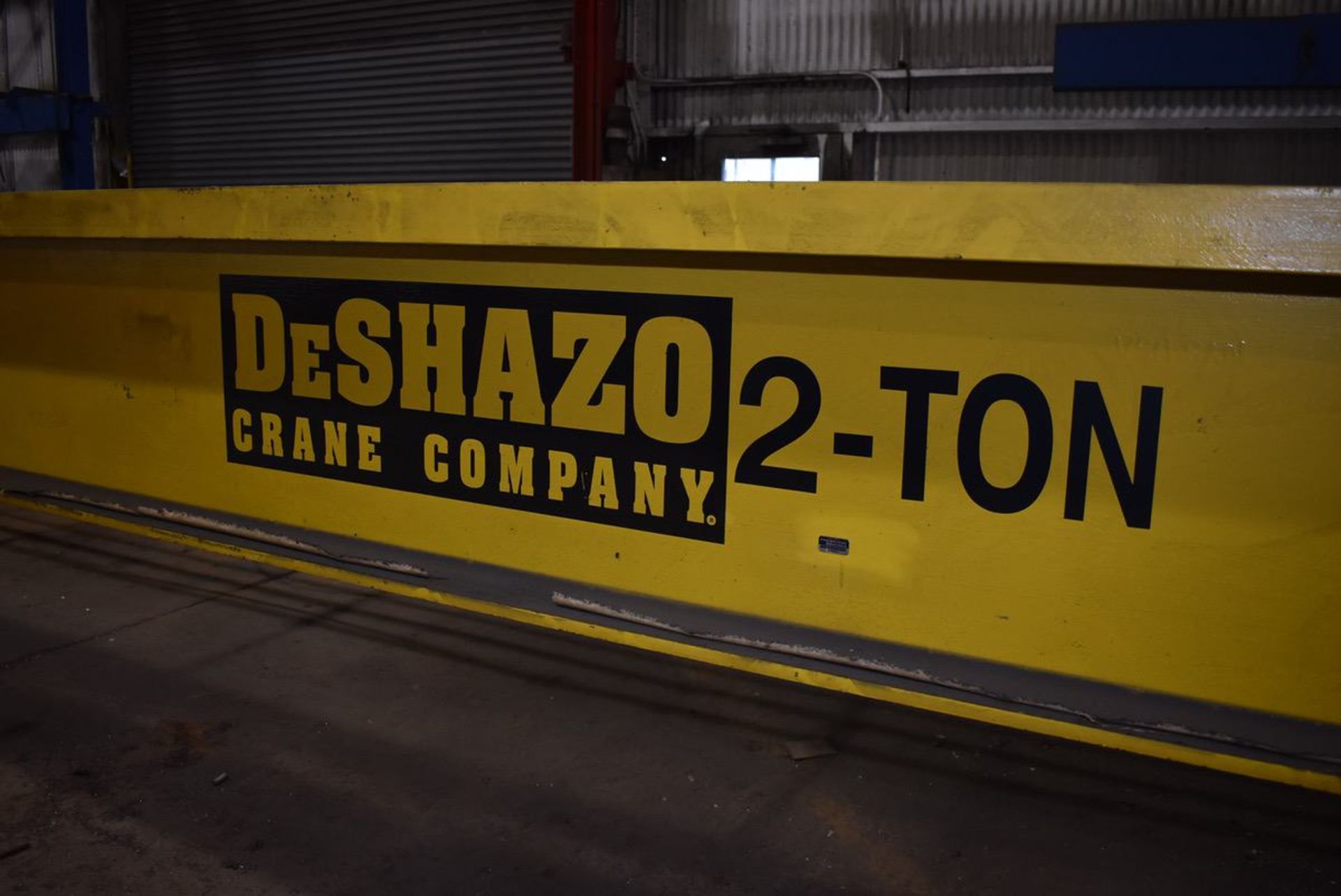 2007 DeShazo 2 Ton Bridge Crane Rail, Approx 60ft Span, Over Running, Manual Chain Op | Rig Fee $300