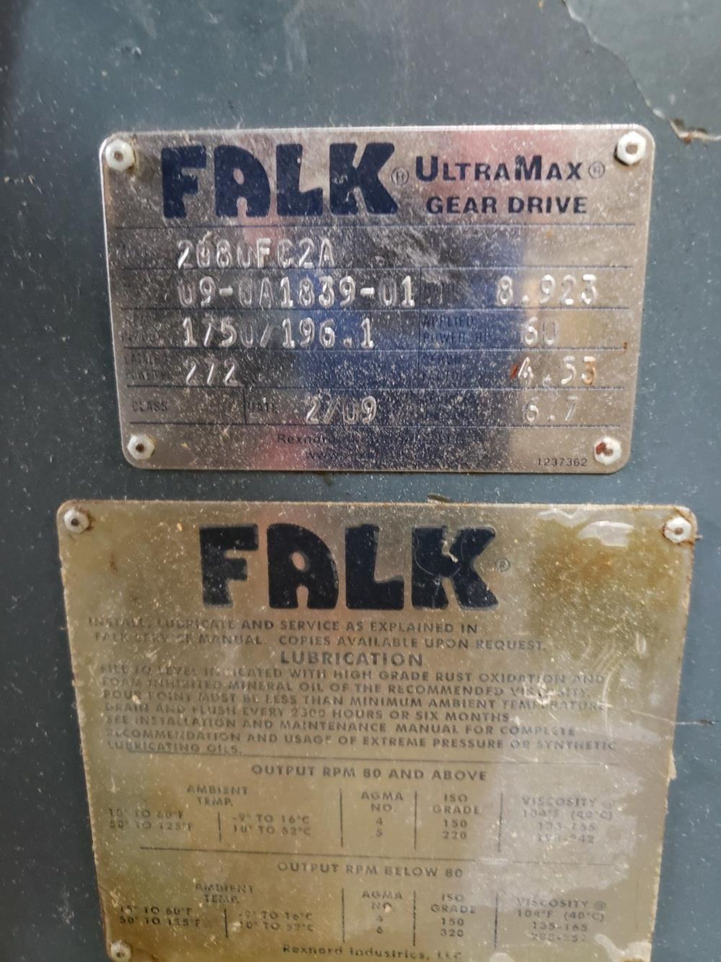 Falk Gear Drive , M# 208UFC2A - Subject to Bulk Bid Lot 884B -The Greater of the Ag | Rig Fee: $100 - Image 2 of 2