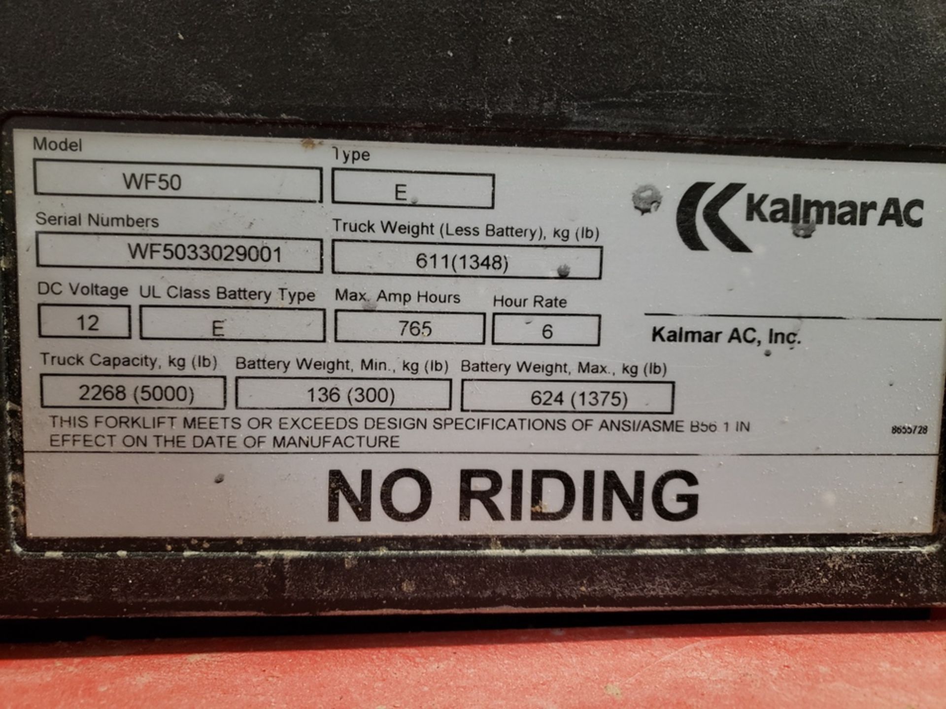 Kalmar Electric Pallet Jack, M# WF50 | Rig Fee: $125 - Image 2 of 2