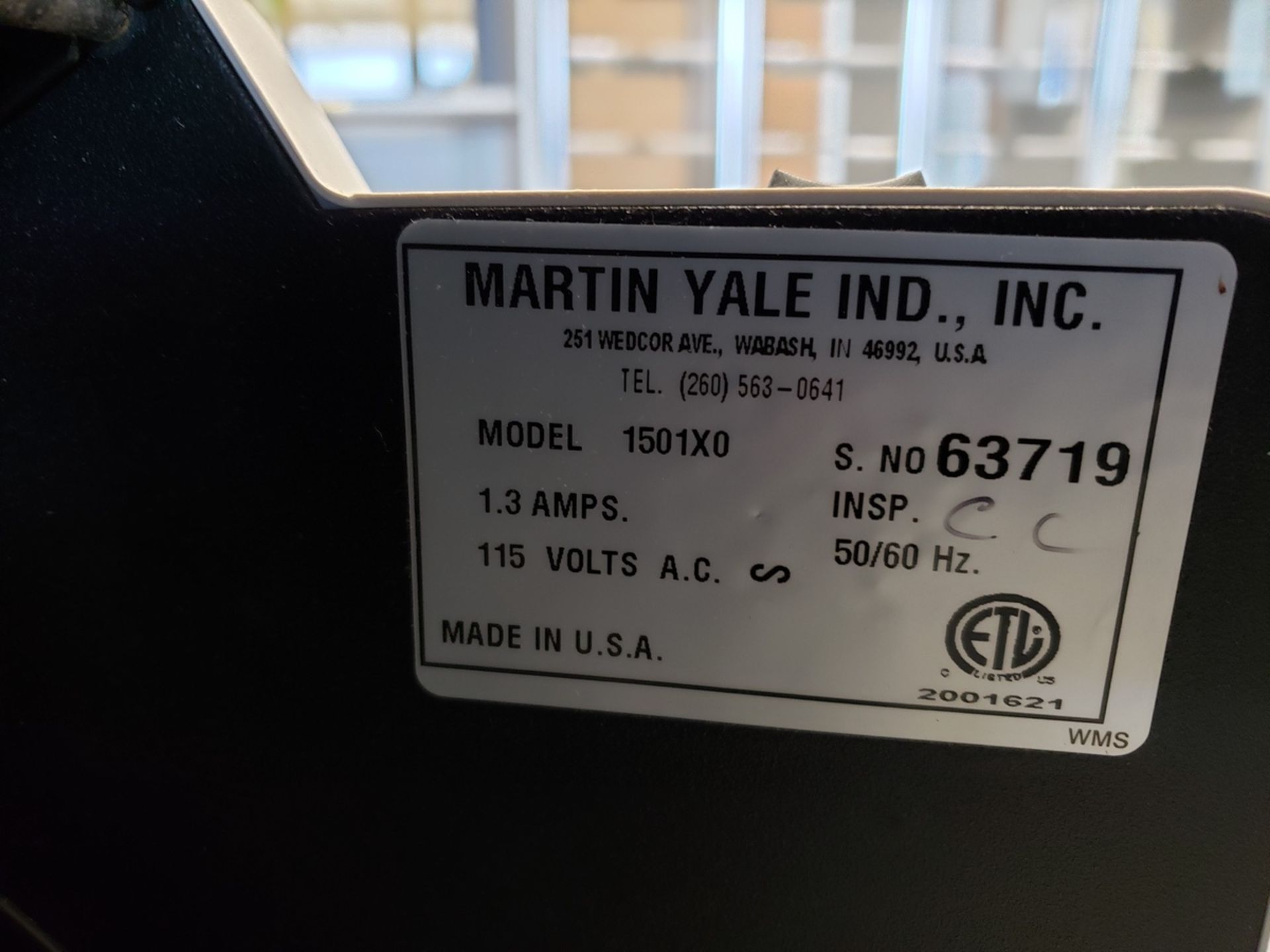 Martin Yale Automatic Paper Folder, M# 1501X0, S/N 63719 | Rig Fee: Hand Carry or Contact Rigger - Image 2 of 2