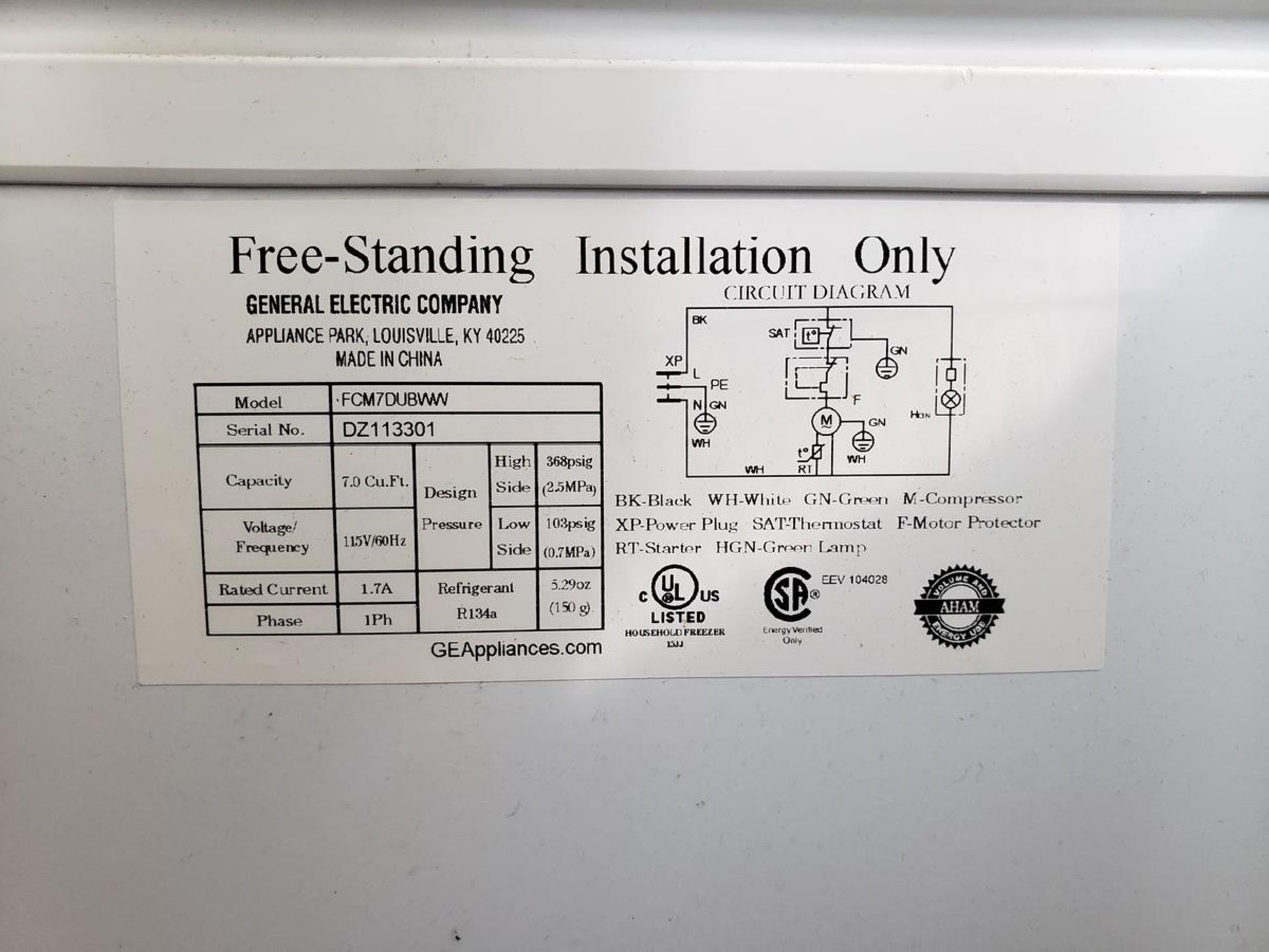 GE Deepfreeze, M# FCM7DUBWW | Rig Fee: $50 - Image 2 of 2