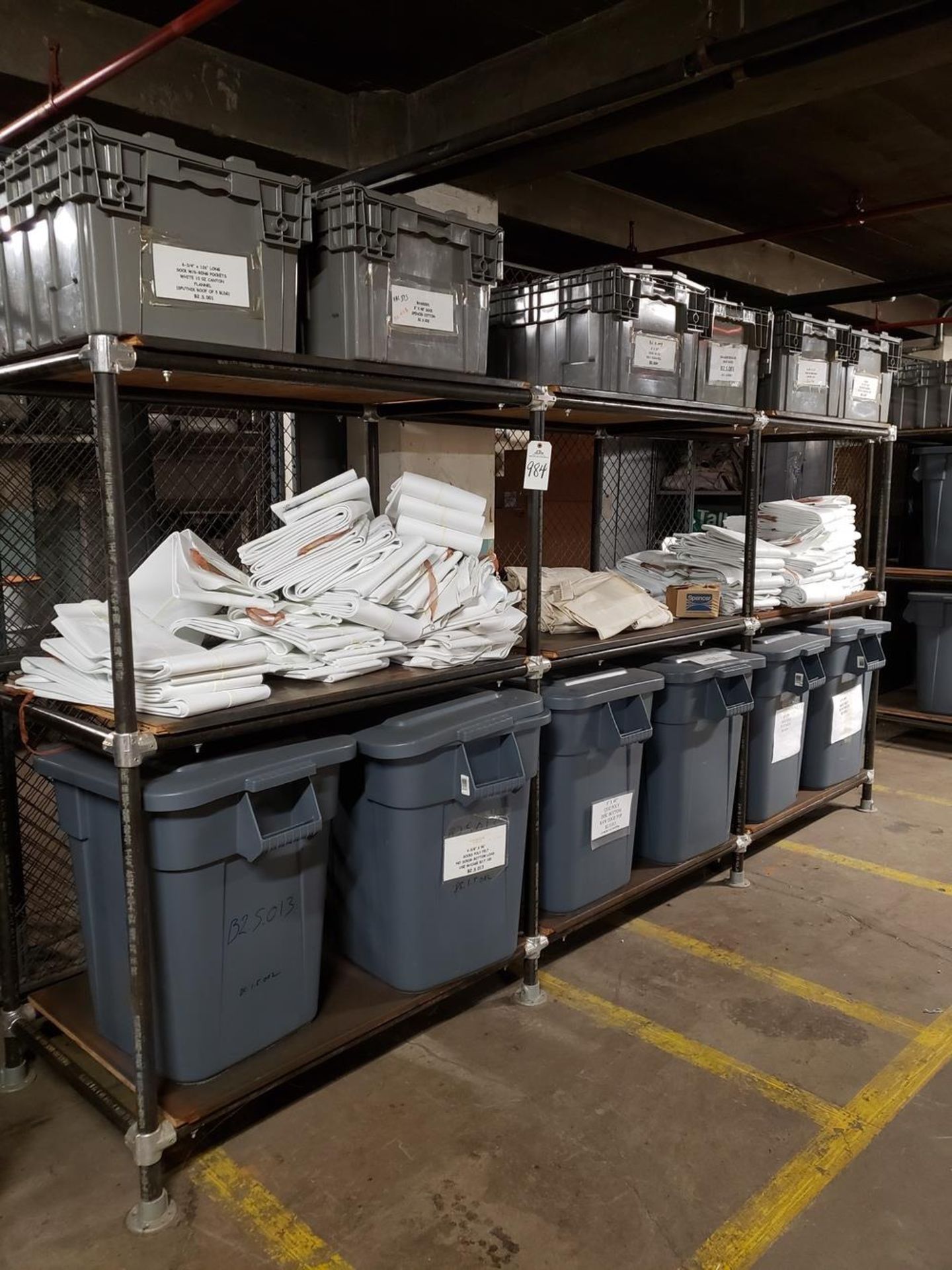 Storage Rack W/Contents, Dust Collector Socks - Subject to Bu | Rig Fee: $175 or Hand Carry Contents