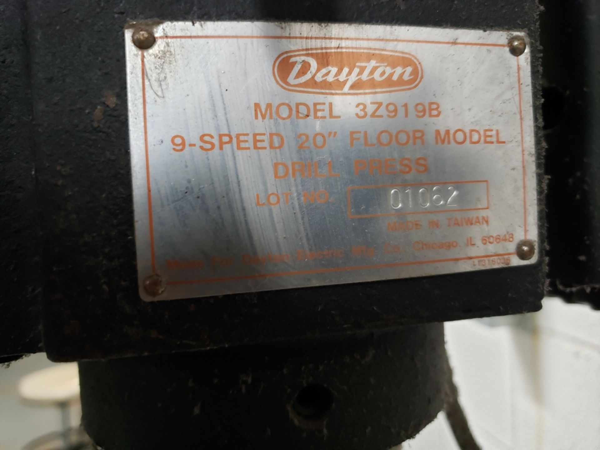 Dayton Drill Press, M# 3Z919B | Rig Fee: Hand Carry or Contact Rigger - Image 2 of 2
