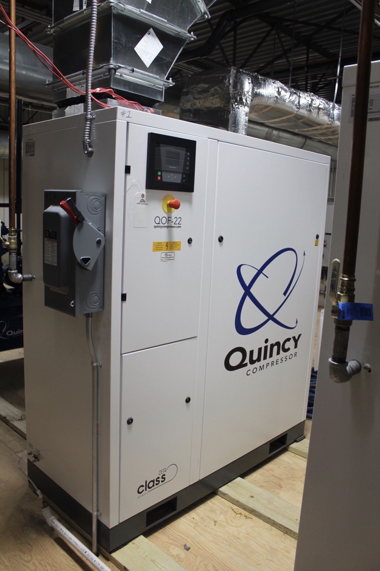 Quincy ZER Class Rotary Screw Air Compressor, M# QOF-22, Type SPR22, S/N AP1771444, | Load Fee: $500