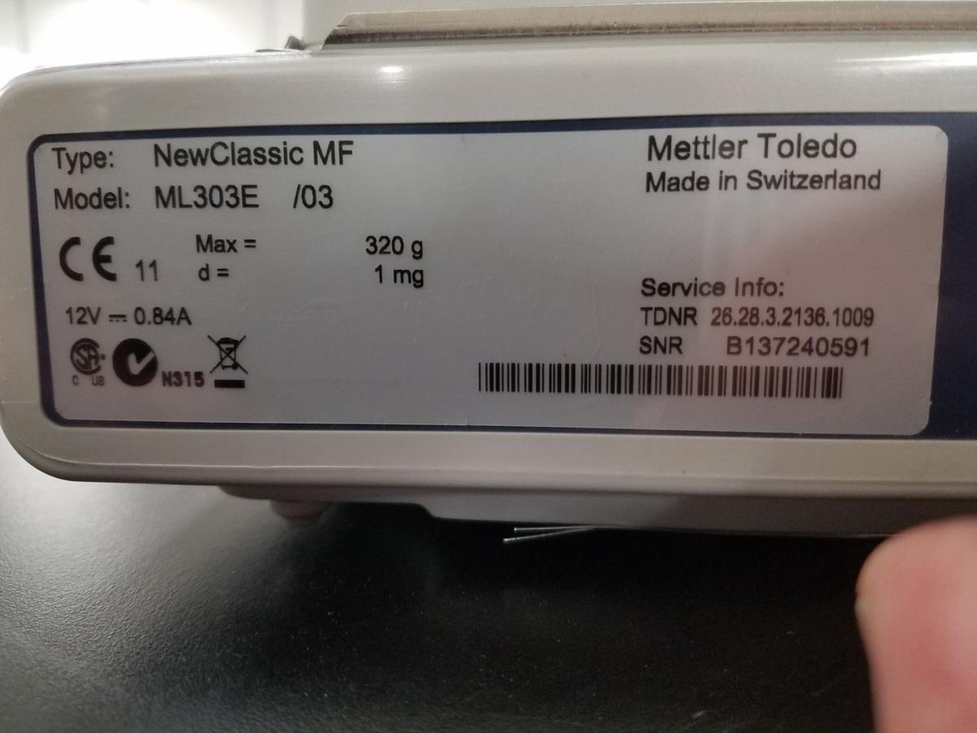 Mettler Toledo Balance Scale, M# ML303E /03, S/N B137240591 | Load Fee: $50 or Buyer Hand Carry - Image 3 of 3