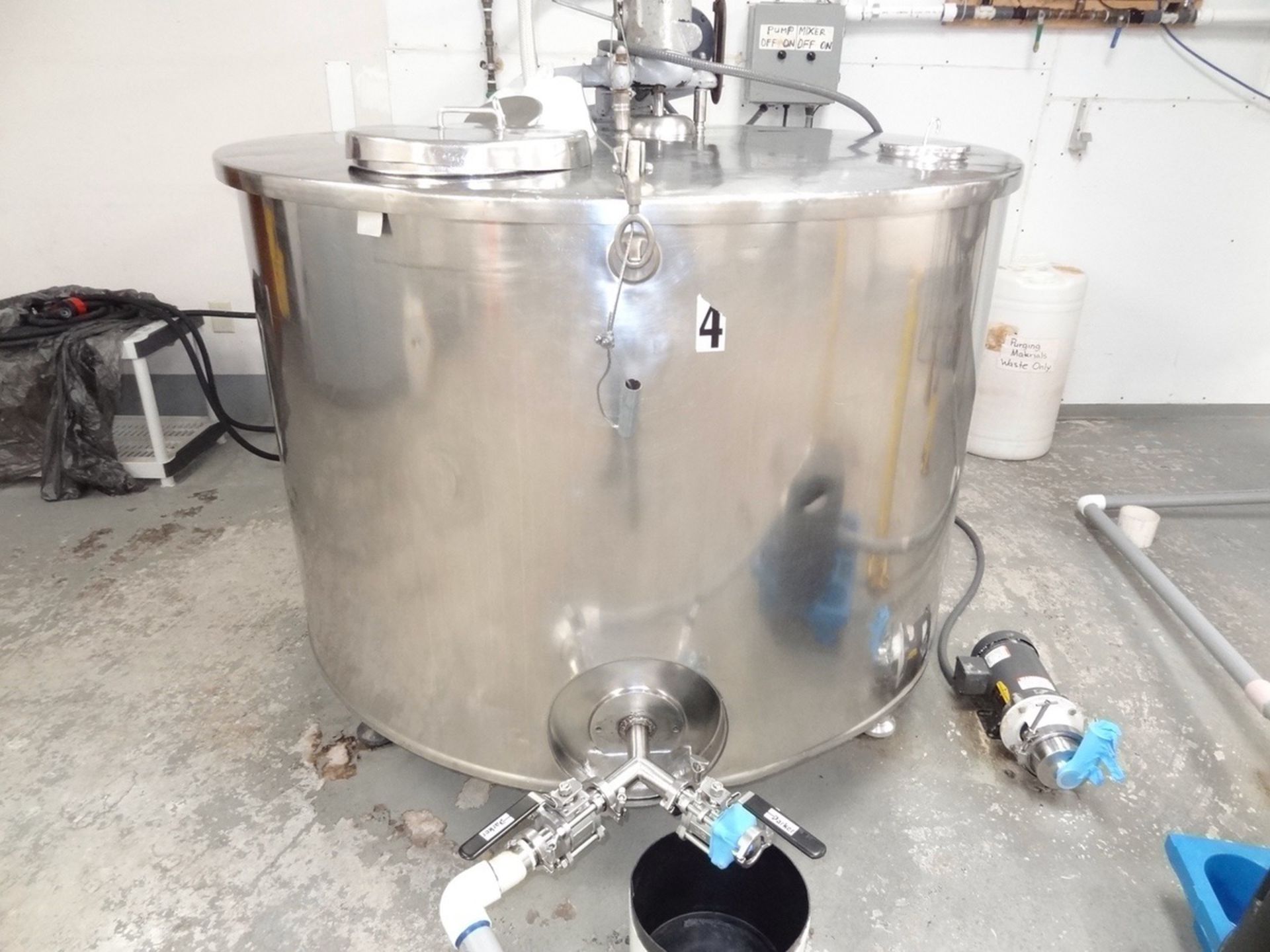 Stainless Steel Tank, Jacketed, Top Agitated With Hinged Lid, 60" OD X 36" Sw X 6 | Rig Fee: $175