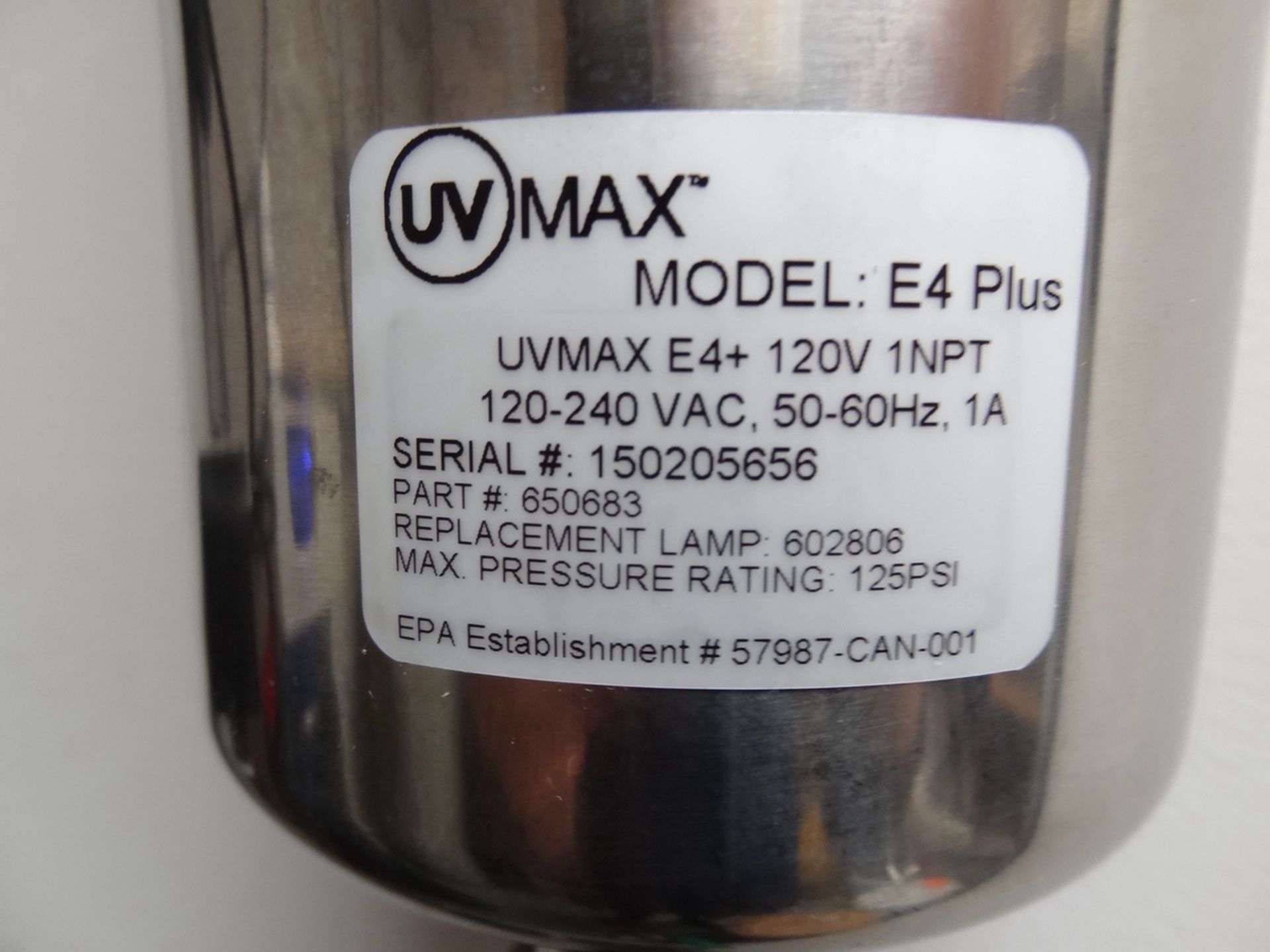 UV Max Model E4 Plus Lamp Assembly With Model D4 Controller | Rig Fee: $50 - Image 2 of 3