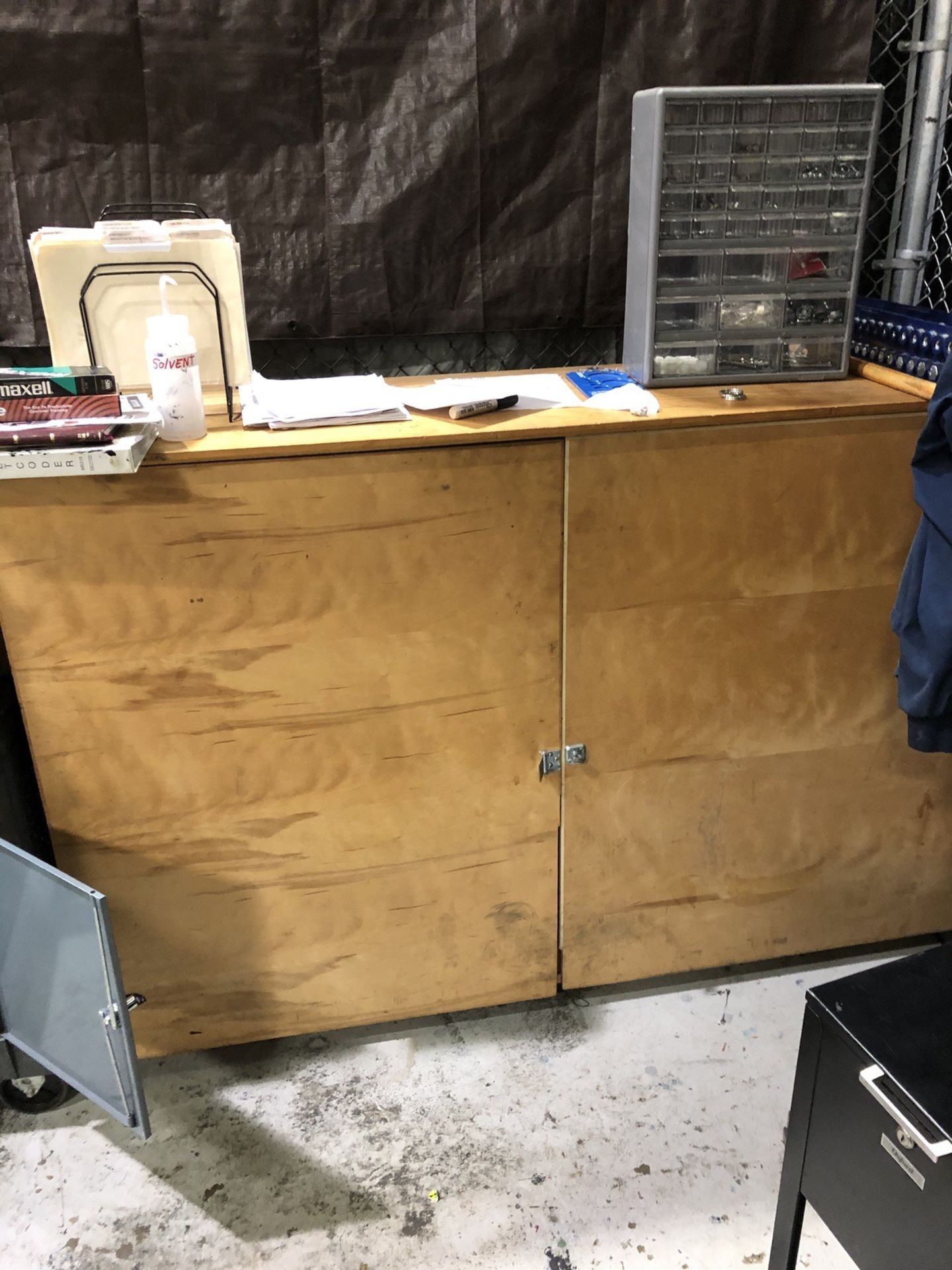 2-Door Wood Storage Cabinet | Rig Fee: $25 or Buyer Remove