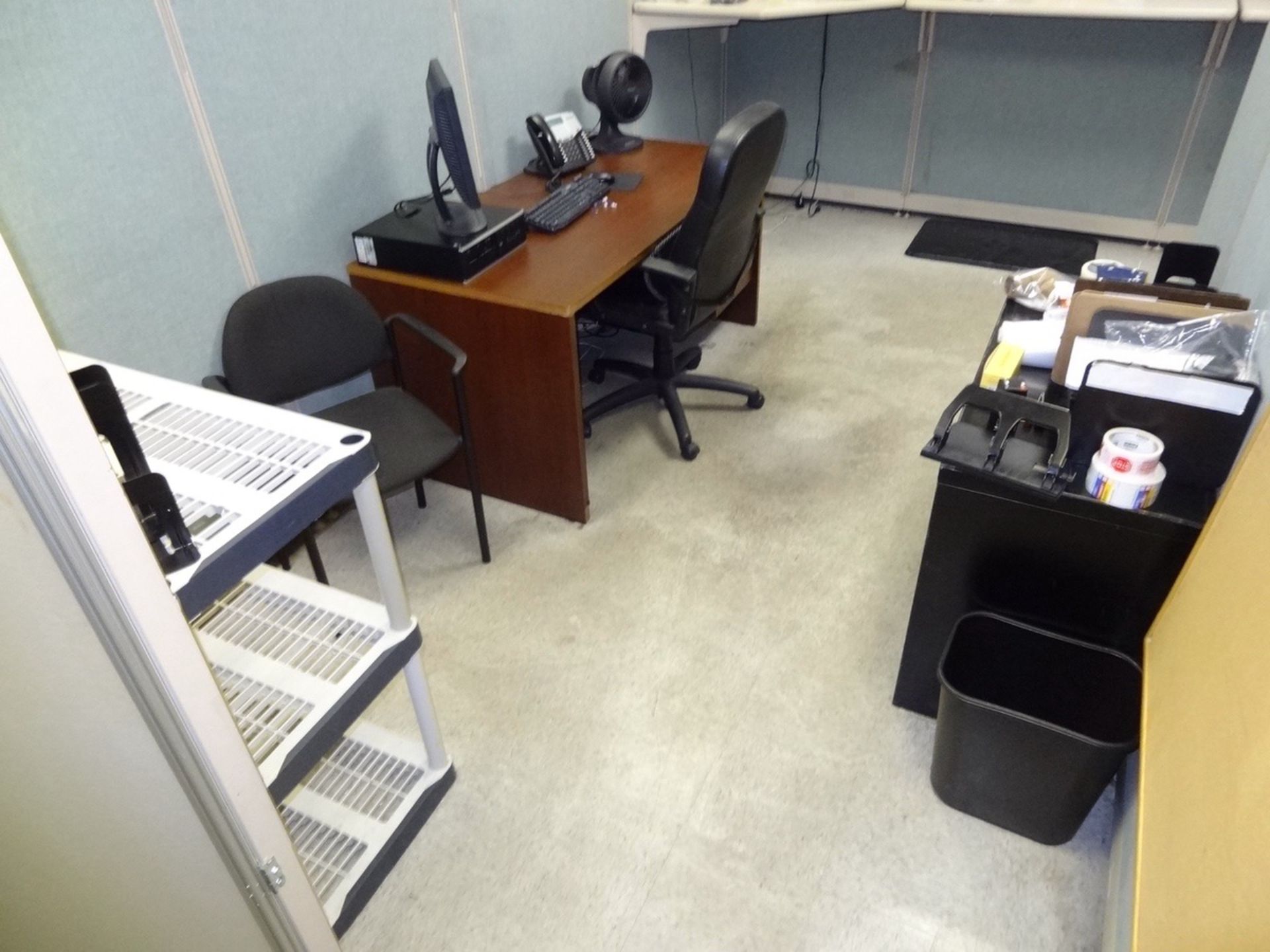 QC Area (Excluding QC Lab Equipment) - Table and 2 Chairs, Small Shelf | Rig Fee: See Full Desc