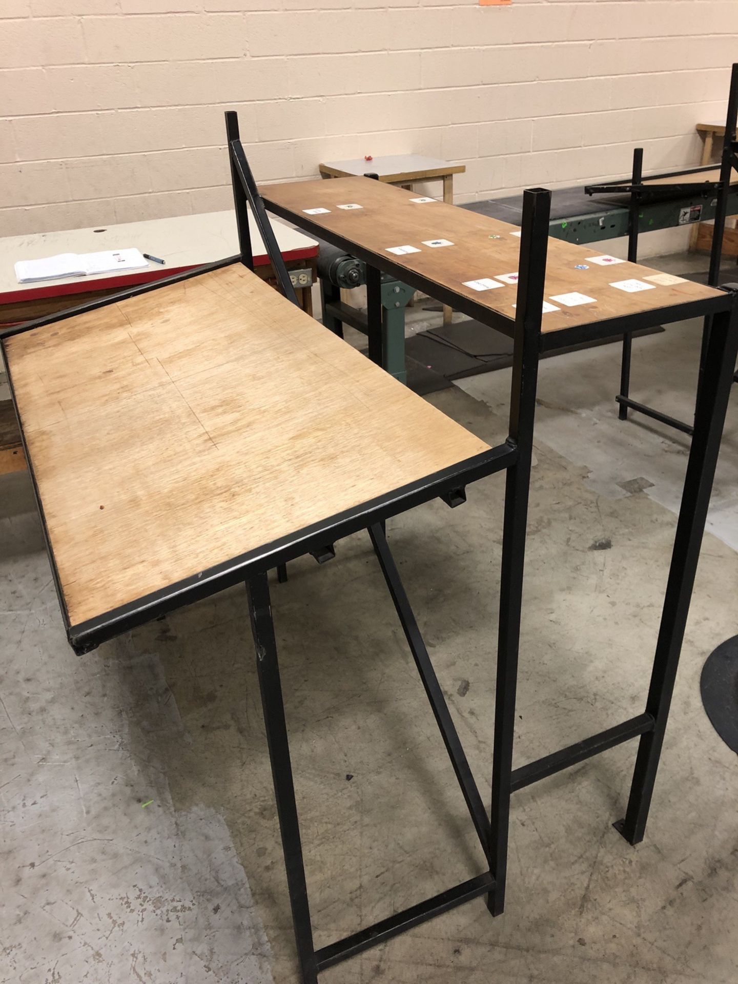 (9) Wood Pack Off Table With Black Mild Steel Frame | Rig Fee: $0 - Image 2 of 5