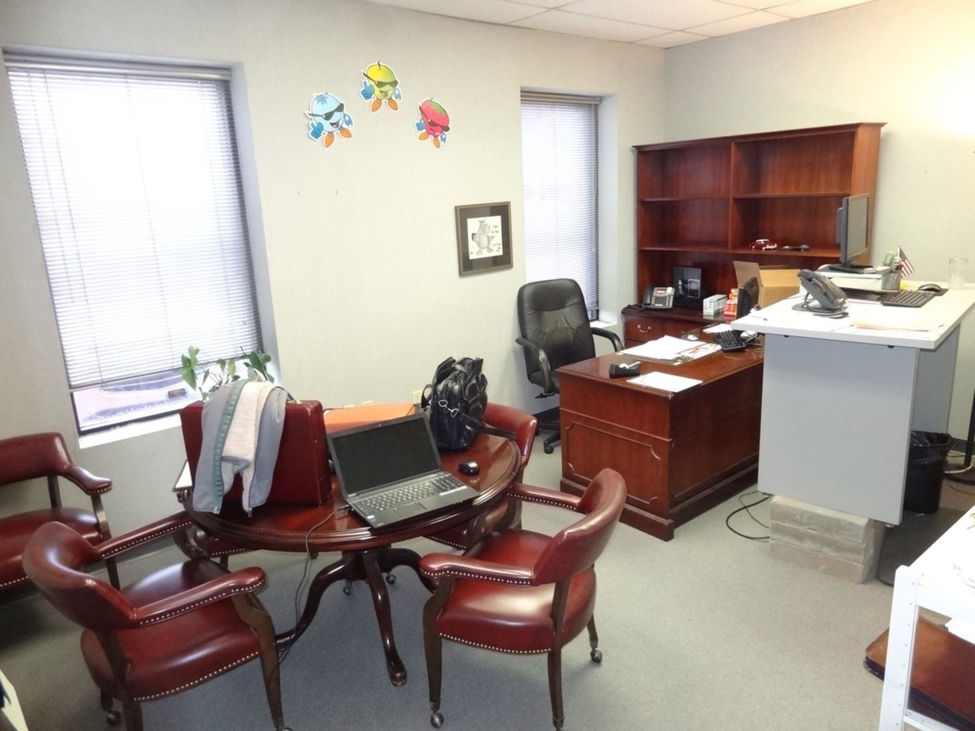 Office 2 - Desk, Chair, Side Credenza, Table And 5 Chairs, 2Nd Desk And B | Rig Fee: See Full Desc