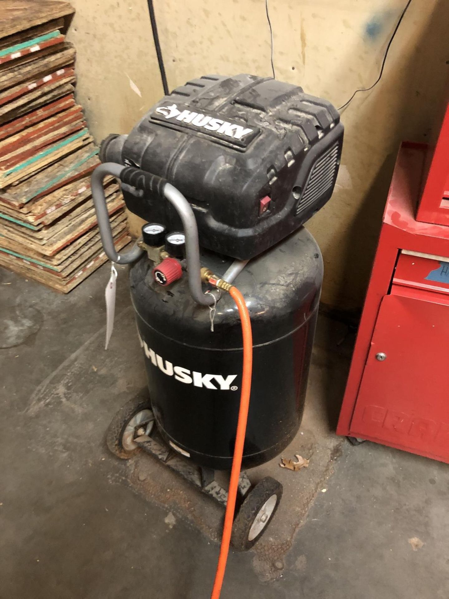 Husky Air Compressor and Reservoir Tank - Subj to Bulk | Rig Fee: $25