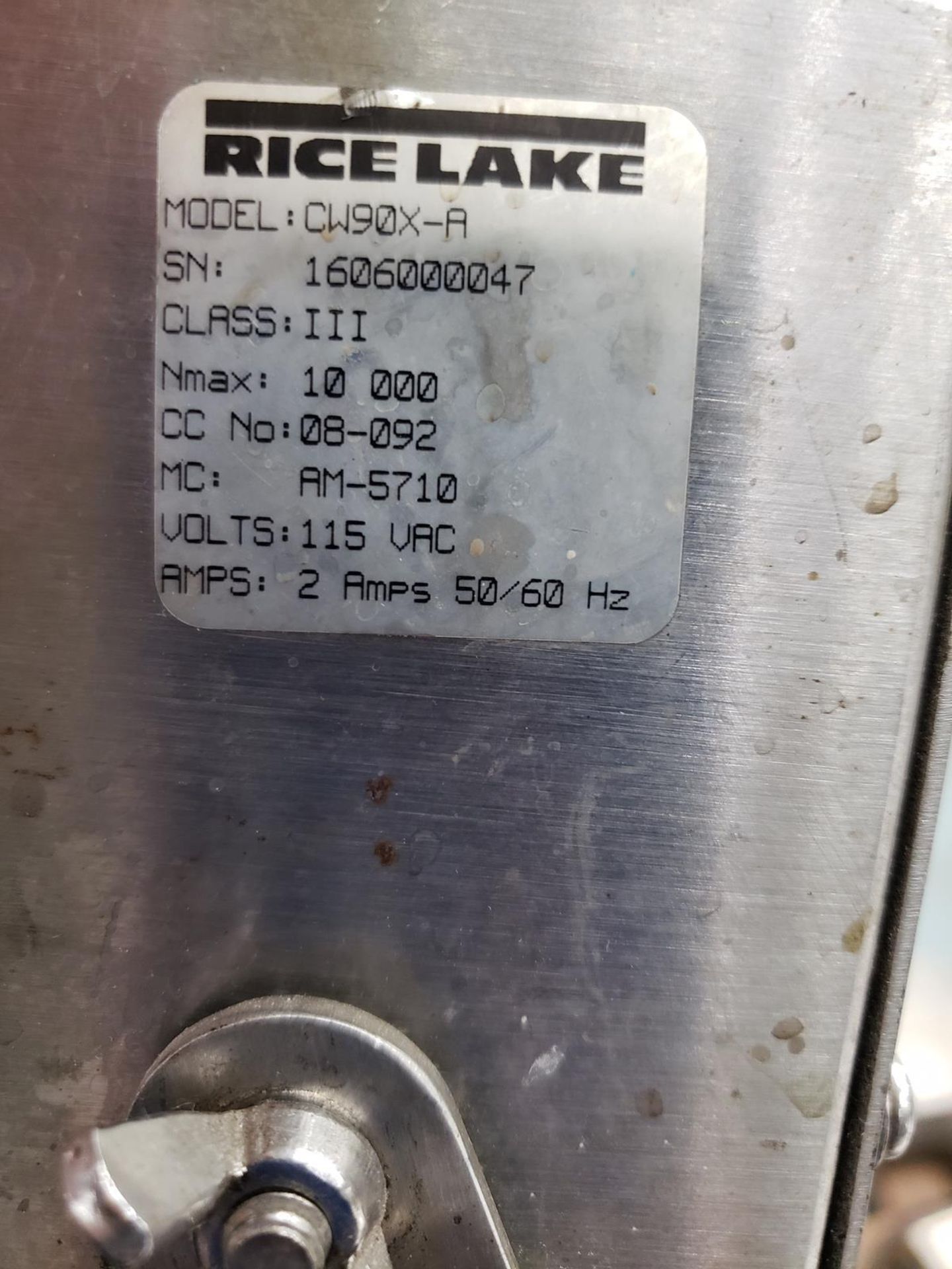 Rice Lake Bench Top Scale, M# CW90X, S/N 1606000047 | Rig Fee $25 - Image 2 of 2