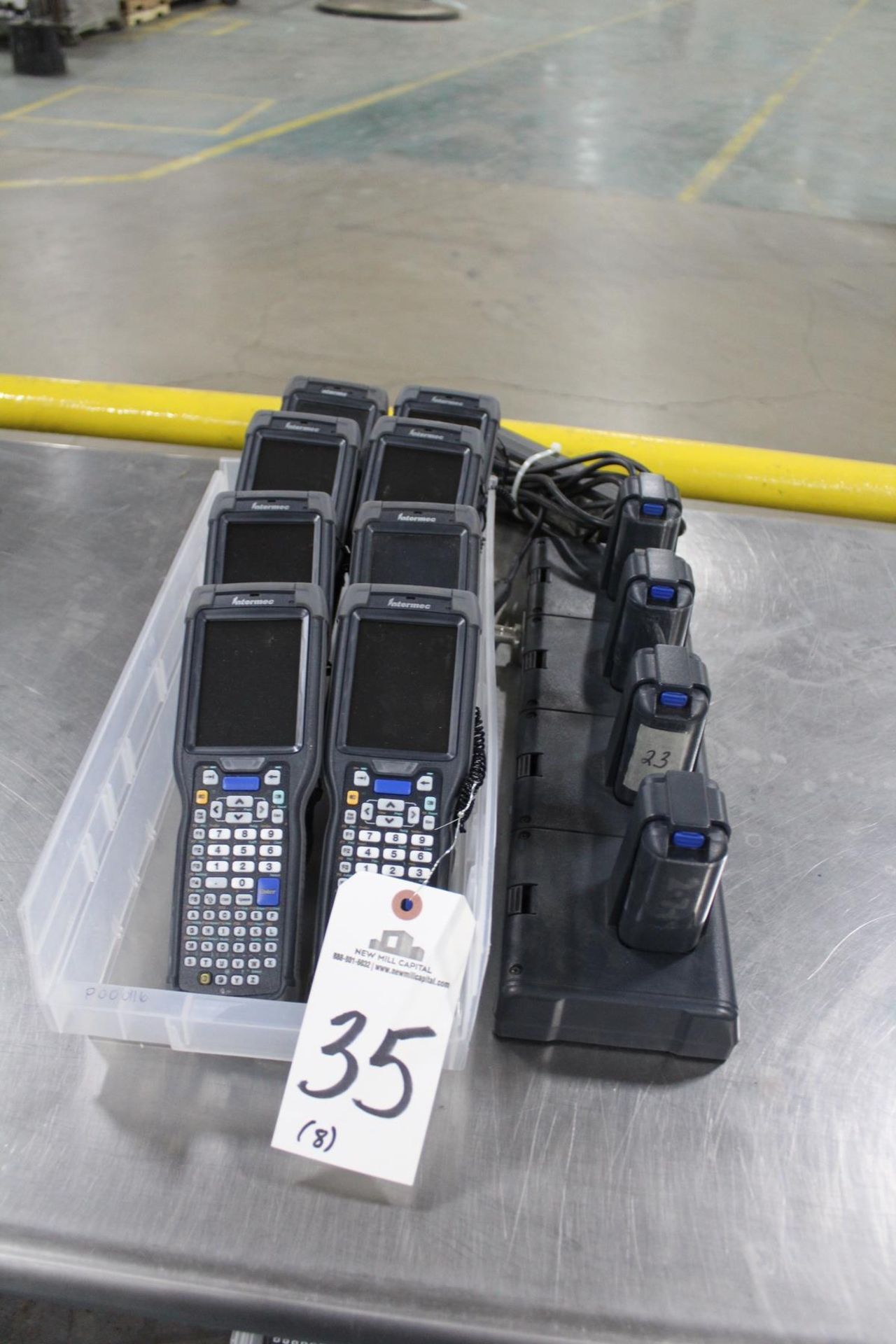 Lot of (8) Intermec Hand Held Scanners, W/ Chargers & Batteries, M# 1001CP01 | Rig Fee No Charge