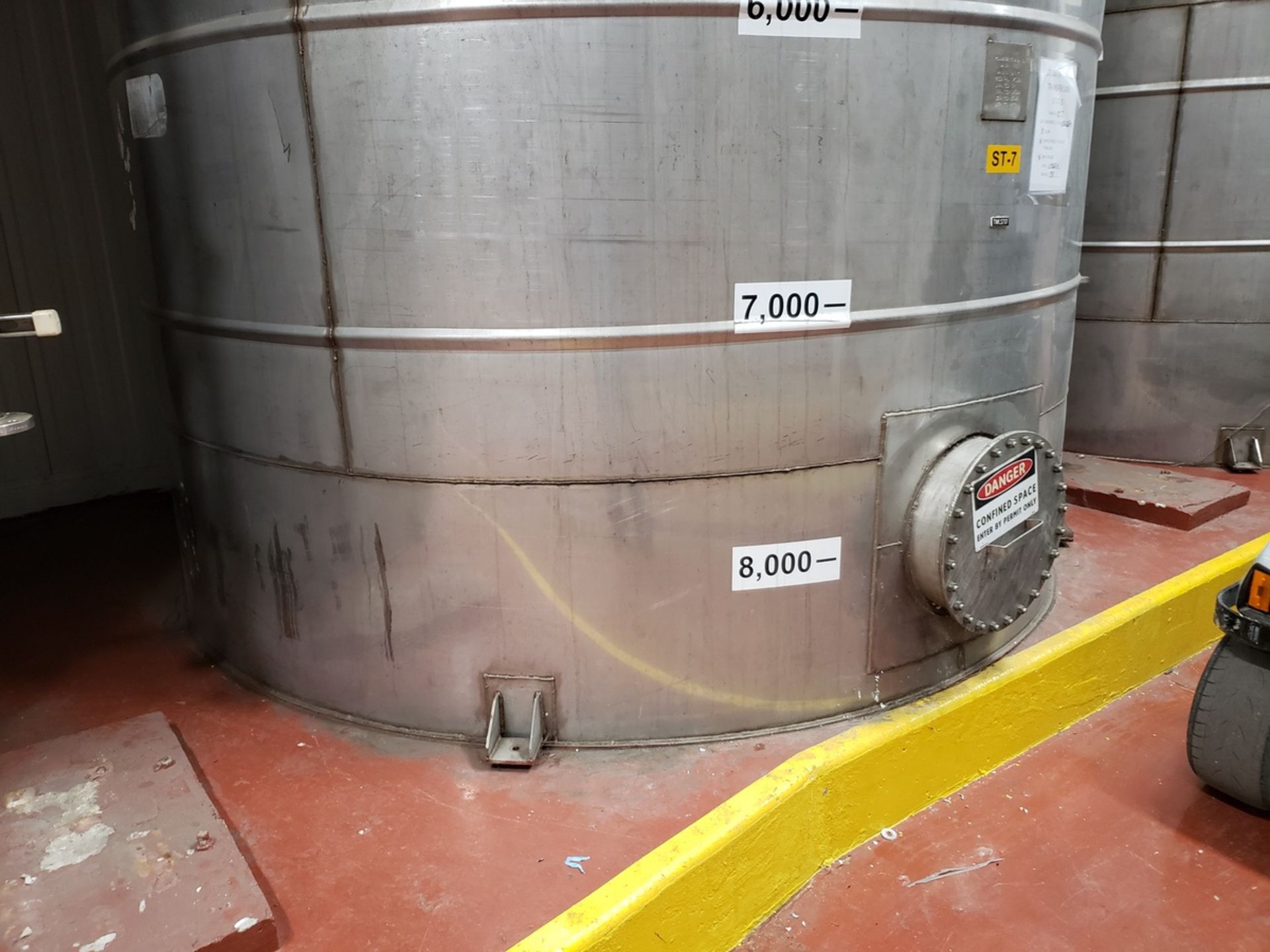 Keller Stainless Steel 8,500 Gallon Storage Tank, 9'6" Dia., 17'8" O.A.H., (Ref. ST- | Rig Fee $3500 - Image 5 of 5