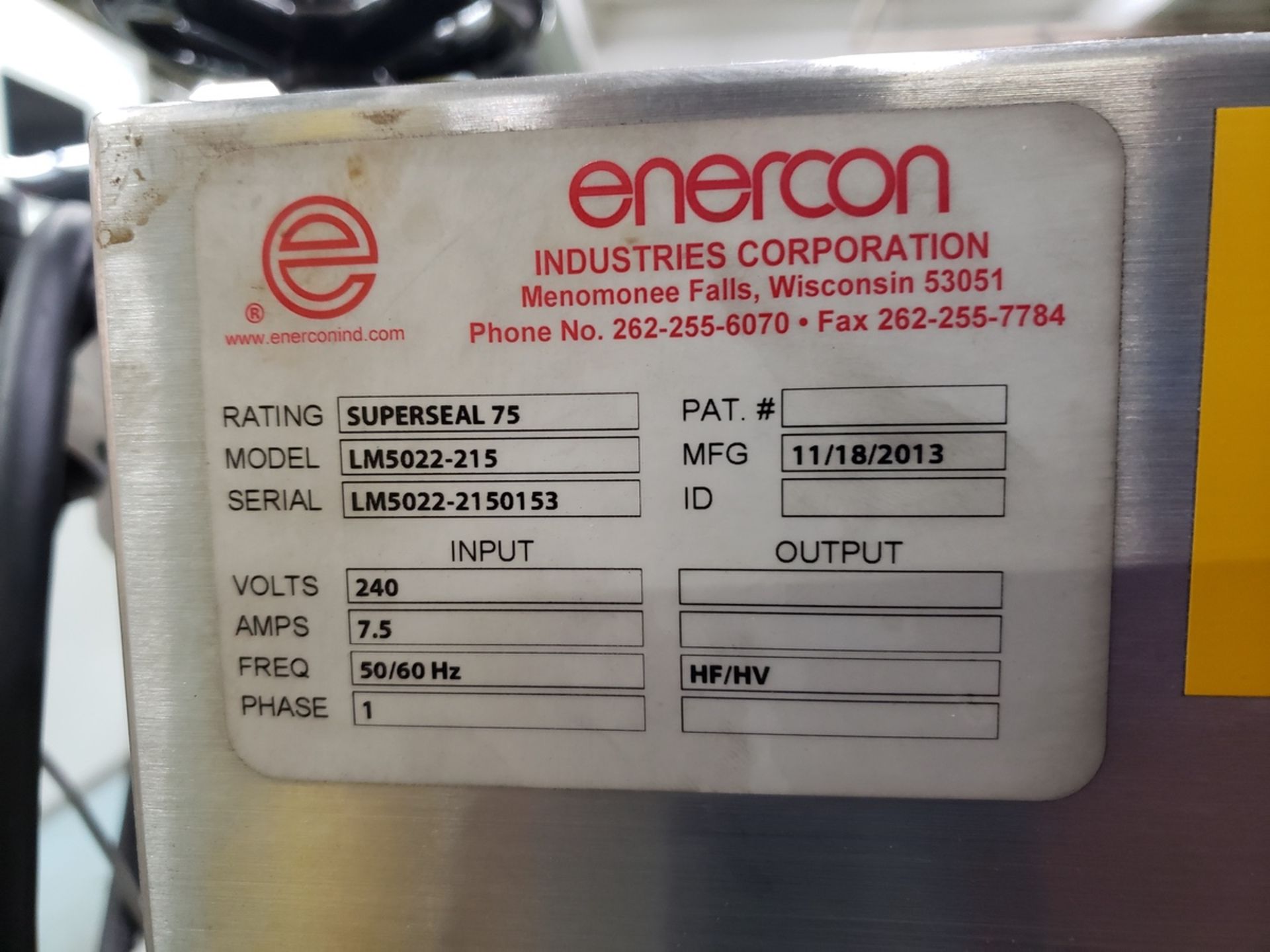 Enercon Induction Sealer, M# LM5022-215, S/N LM5022-2150153 | Rig Fee $100 - Image 2 of 2