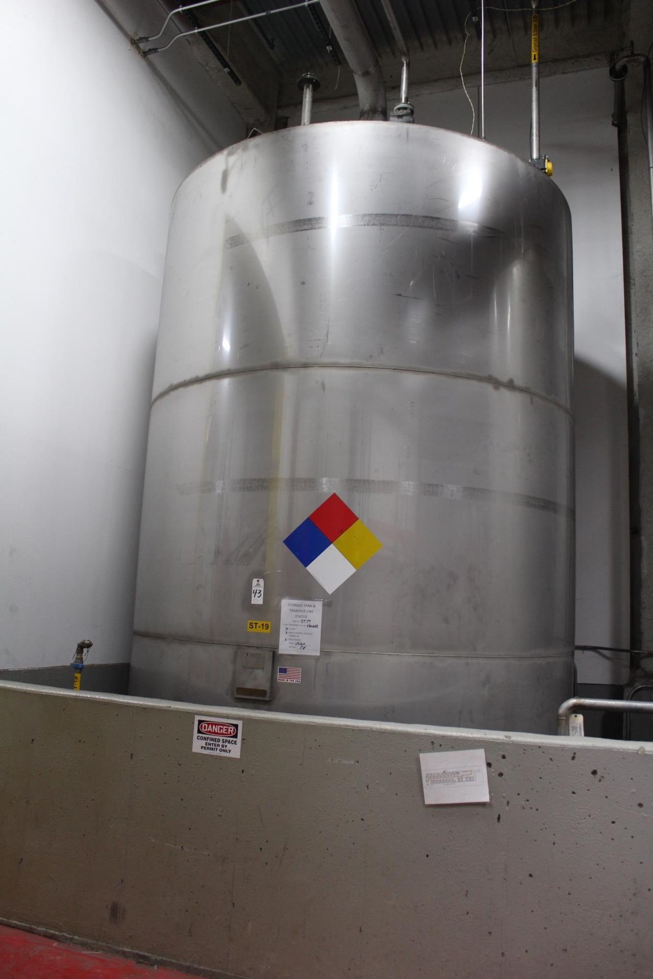 Wolfe Mechanical 316L Stainless Steel 8,500 Gallon Storage Tank, 10' Dia., 17'6" O.A | Rig Fee $3500