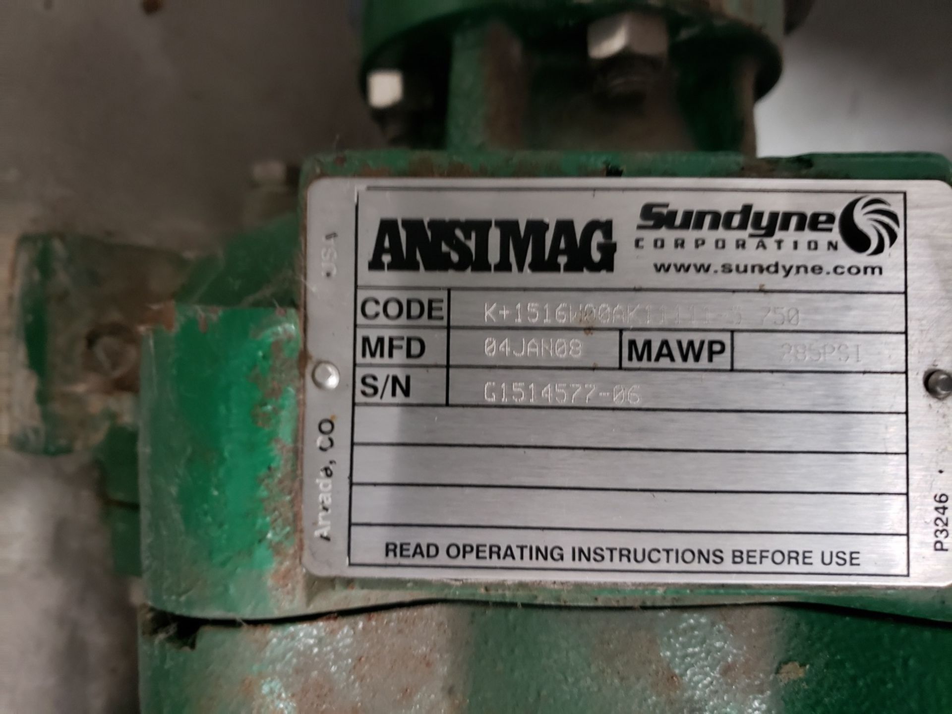 Sundyne Ansimag 7 1/2 HP Transfer Pump, W/ Valves & fittings | Rig Fee $150 - Image 3 of 4