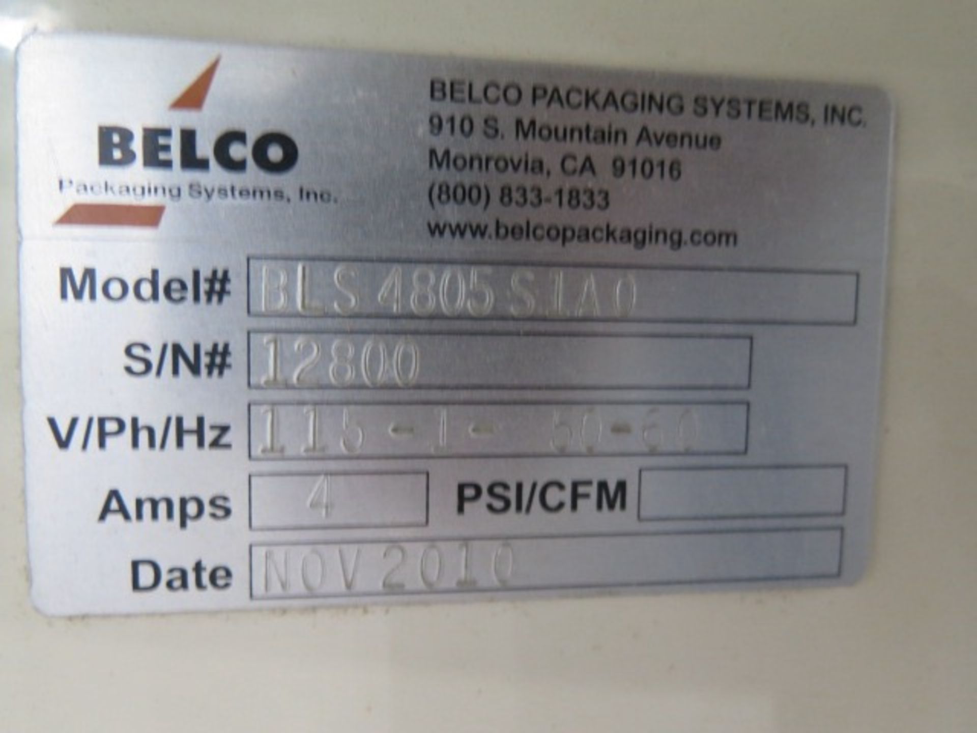 Belco Model BLS 4805 S1A0 Accumulation Table, S/N 12800 | Rig Fee: $100 - Image 9 of 9