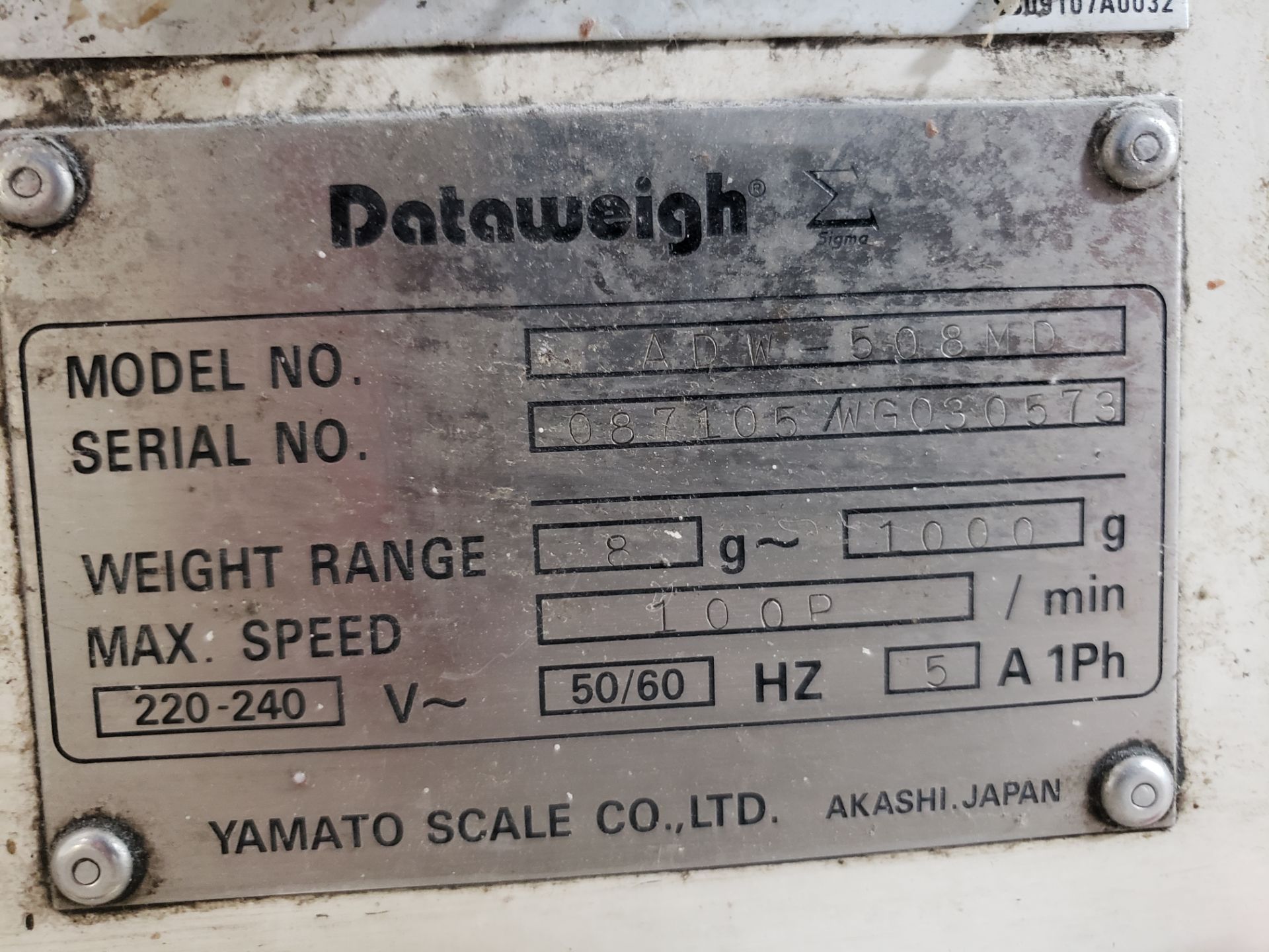 2003 Yamato 8-Head Rotary Scale Model ADW-508MD 8-Head Weigh Scale, S/N 087105/W | Rig Fee: $1150 - Image 3 of 4